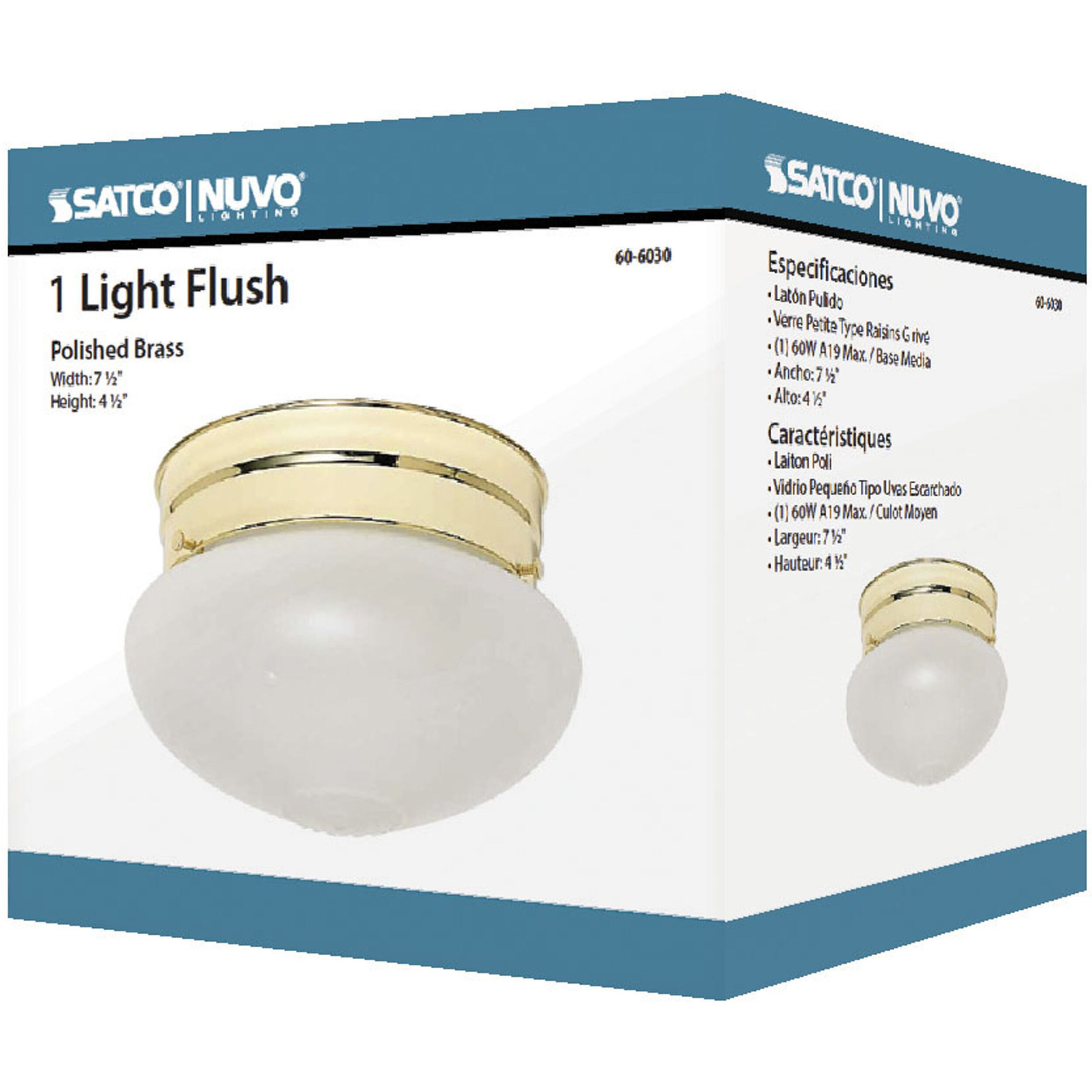 Brentwood 1 Light 6 inch Polished Brass Flush Mount Ceiling Light