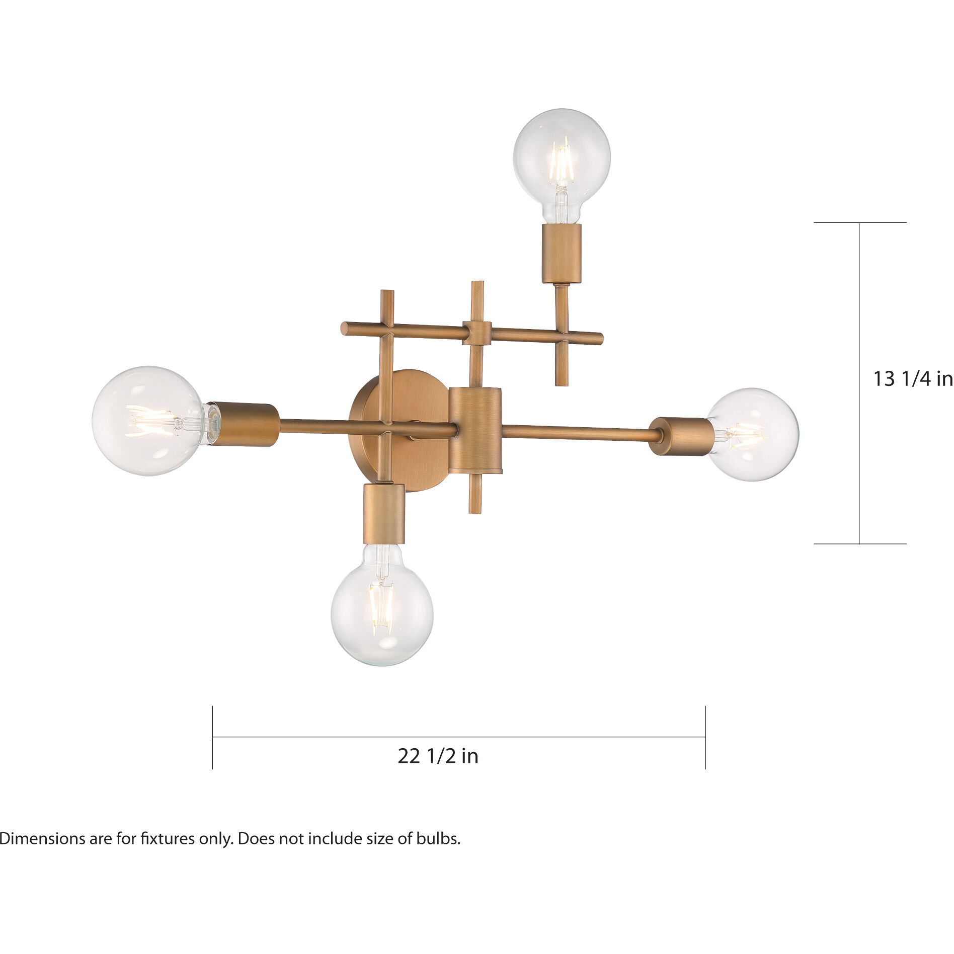 Delphi 4 Light 23 inch Aged Gold Vanity Light Wall Light