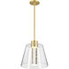 Aura LED 12 inch Brushed Brass Pendant Ceiling Light