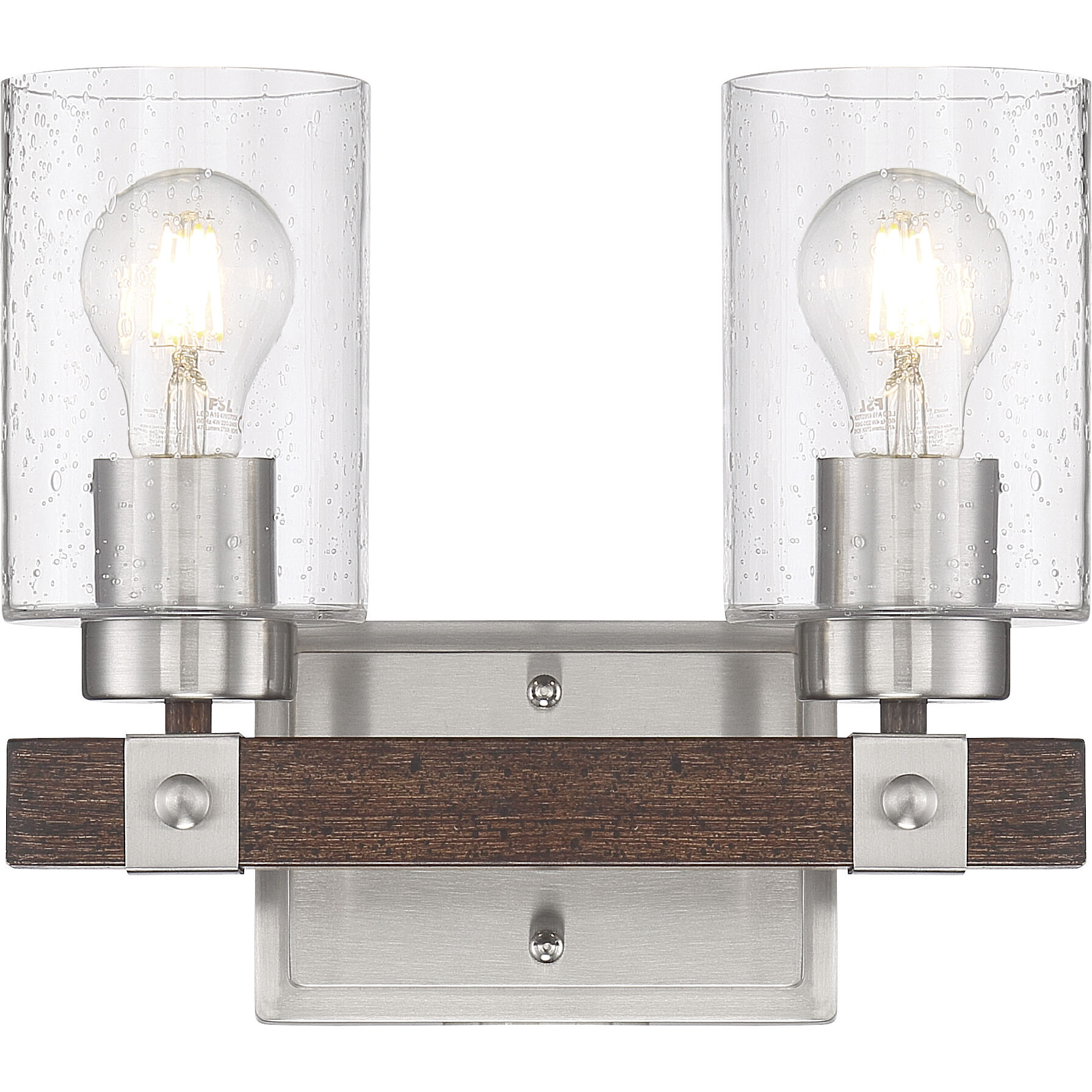 Brushed nickel and wood vanity light cheap