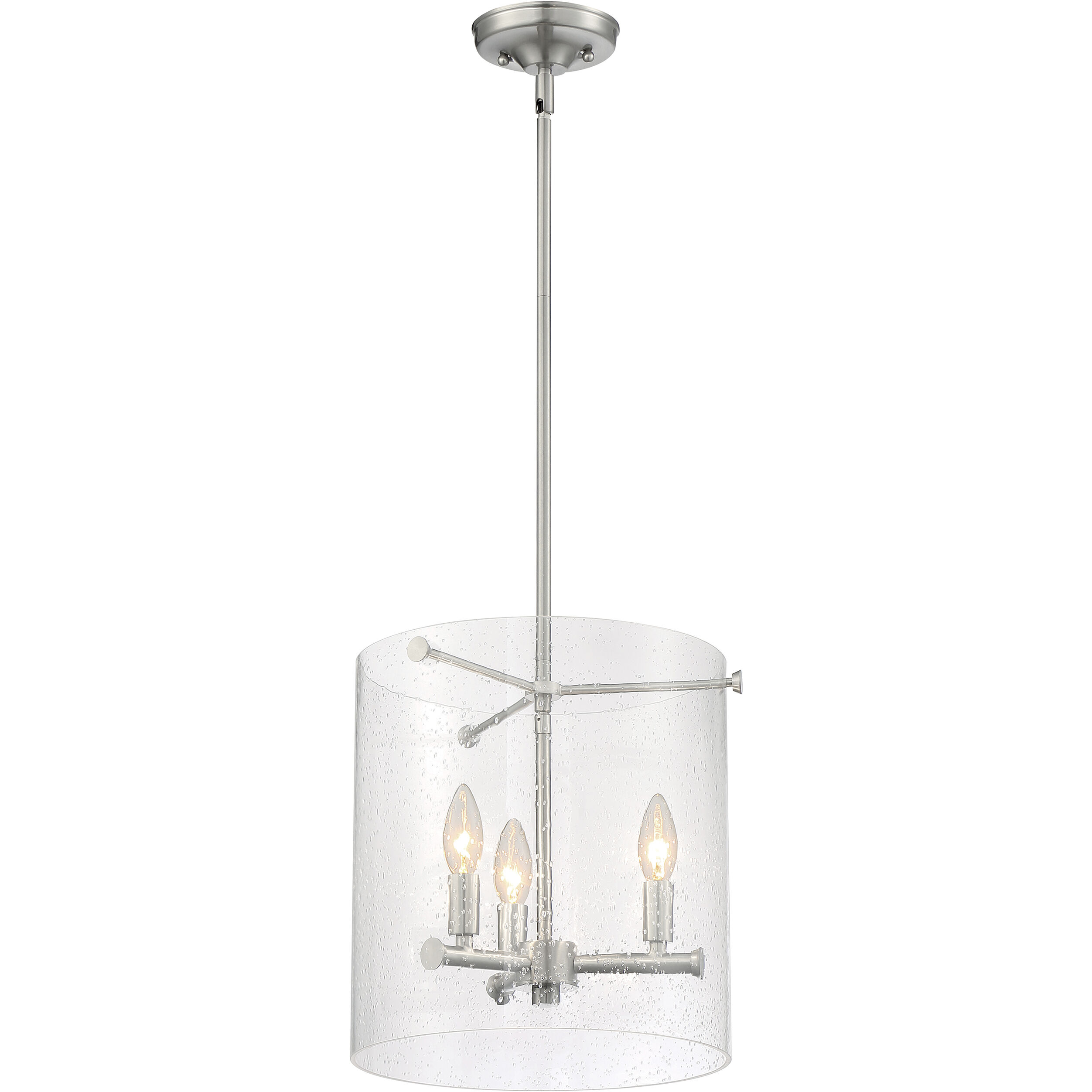 Bransel 3 Light 11.75 inch Brushed Nickel Pendant Ceiling Light