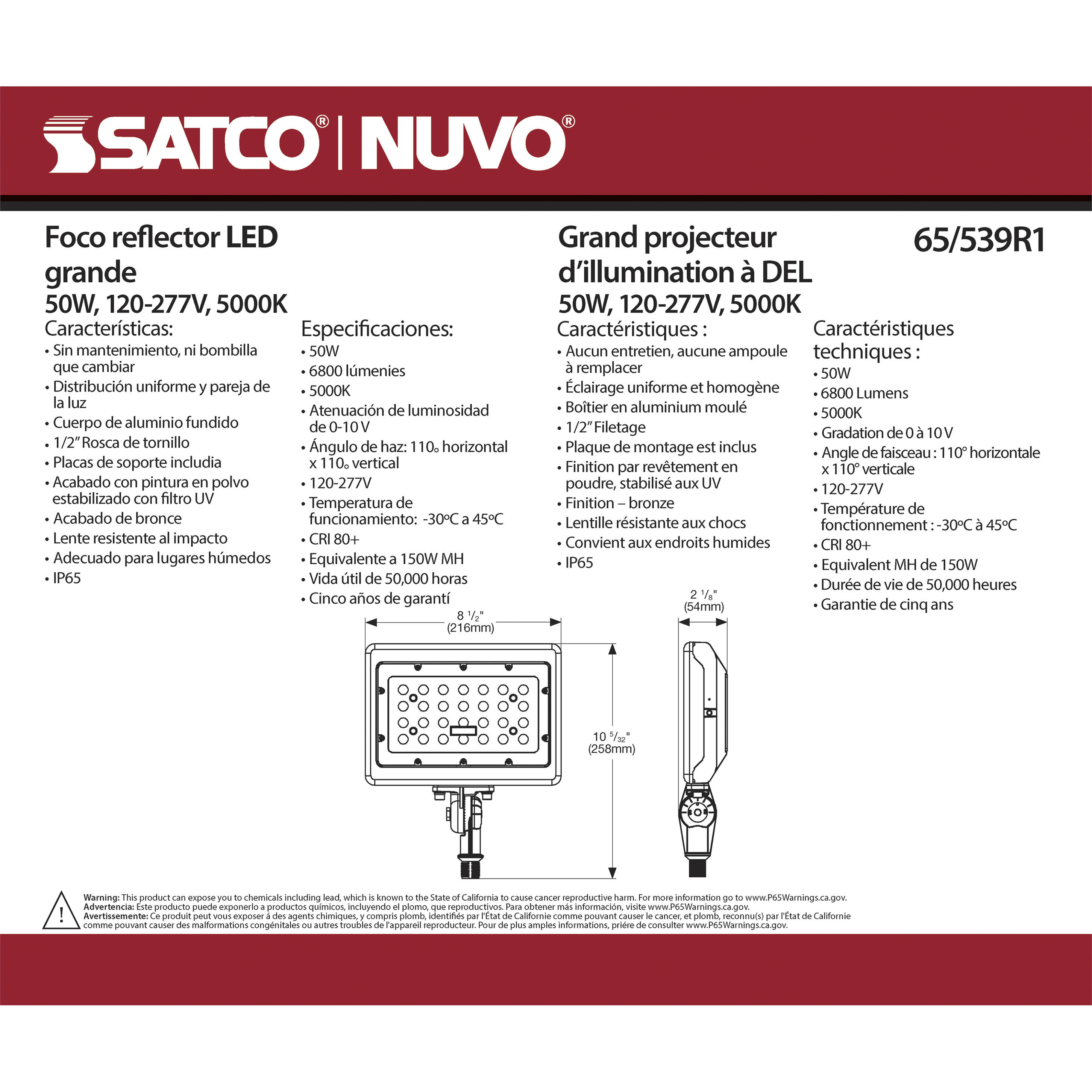 Brentwood LED 2 inch Bronze Flood Light 