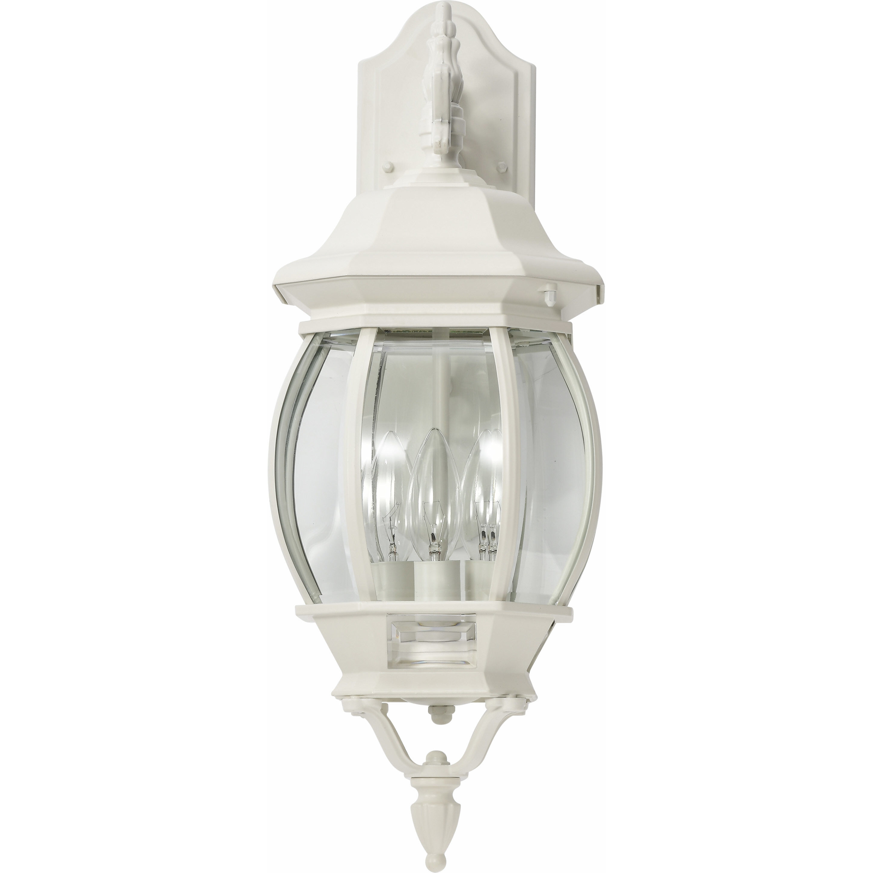 Central Park 3 Light 23 inch White Outdoor Wall Lantern