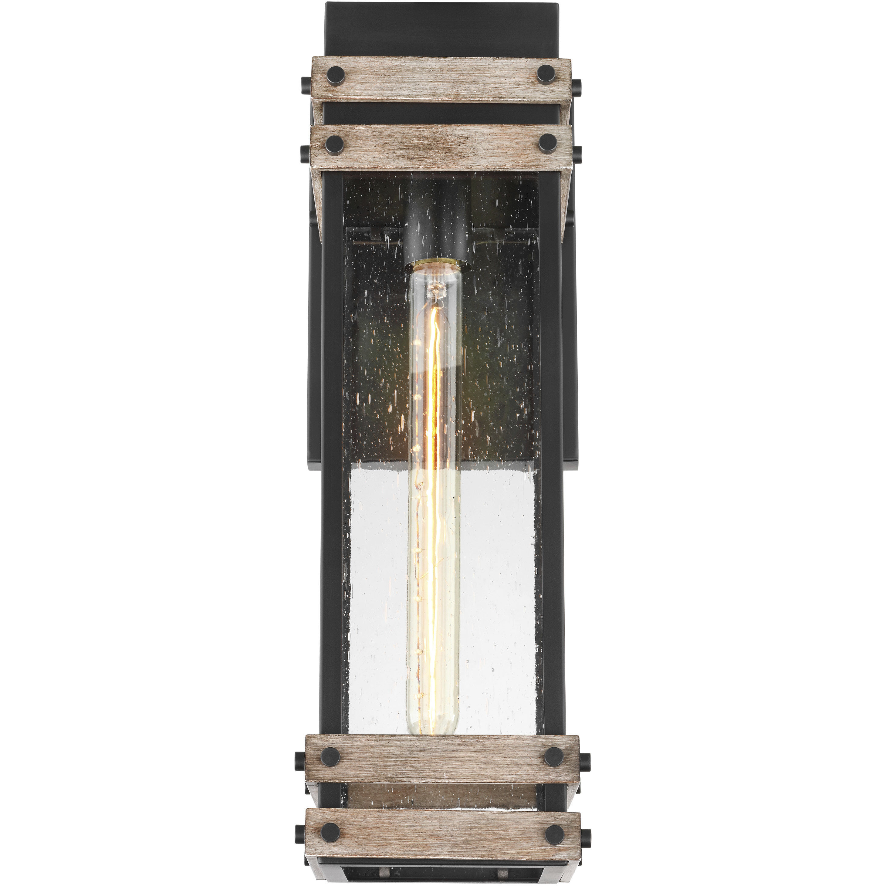 Homestead 1 Light 19 inch Black/Wood Outdoor Wall Sconce