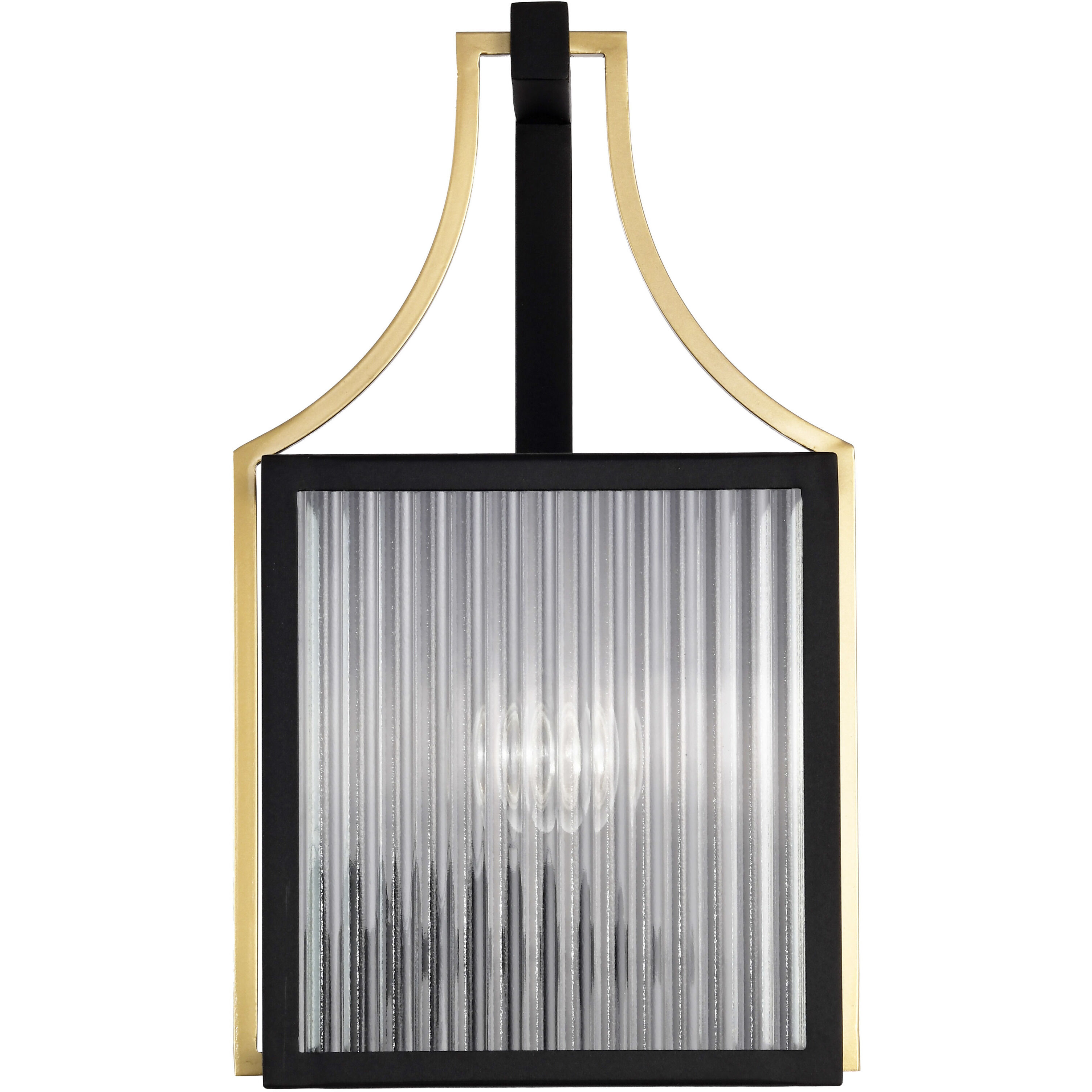 Holden 14.5 inch Black and Gold Outdoor Wall Light
