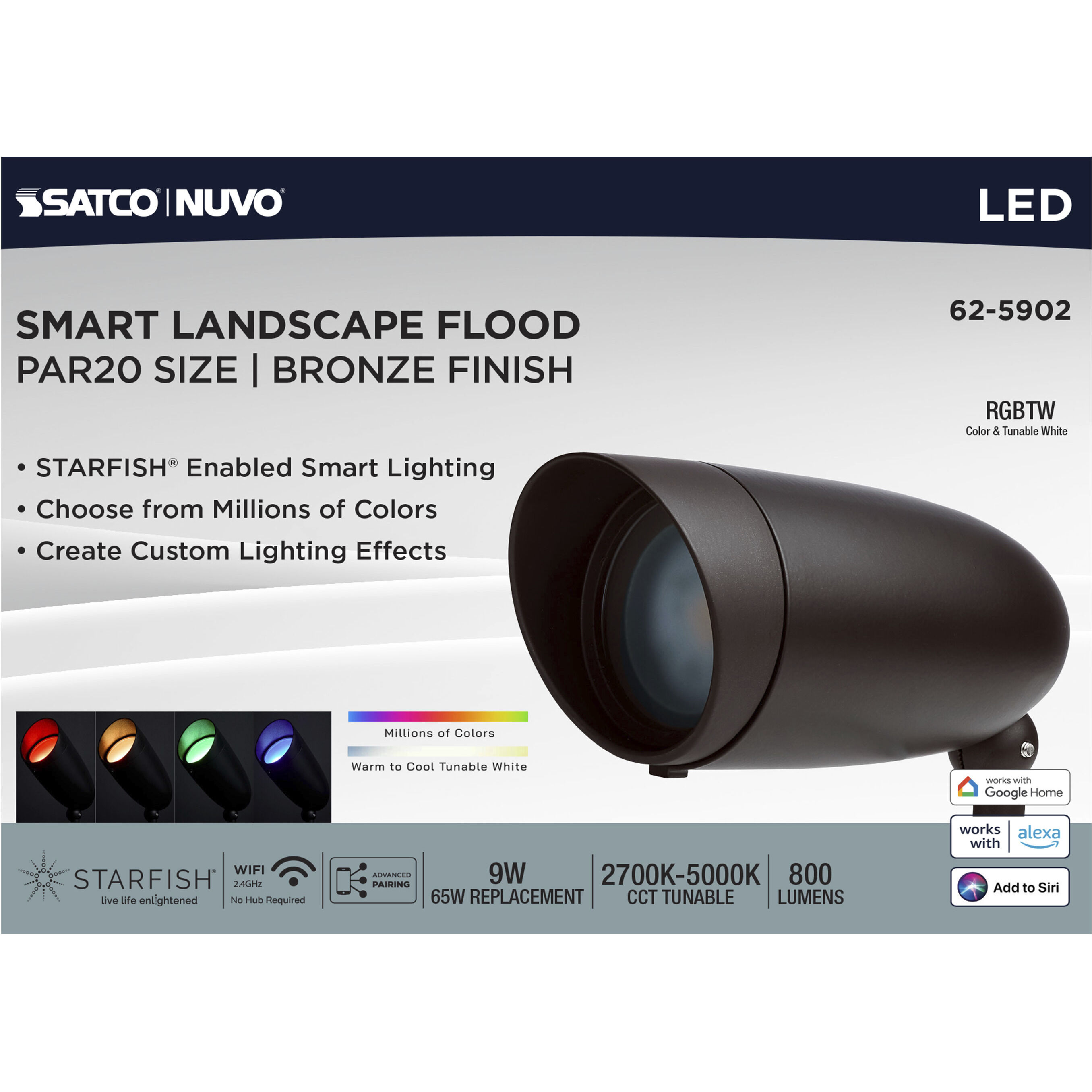 Starfish 120 9 watt Bronze Outdoor Landscape, ColorQuick