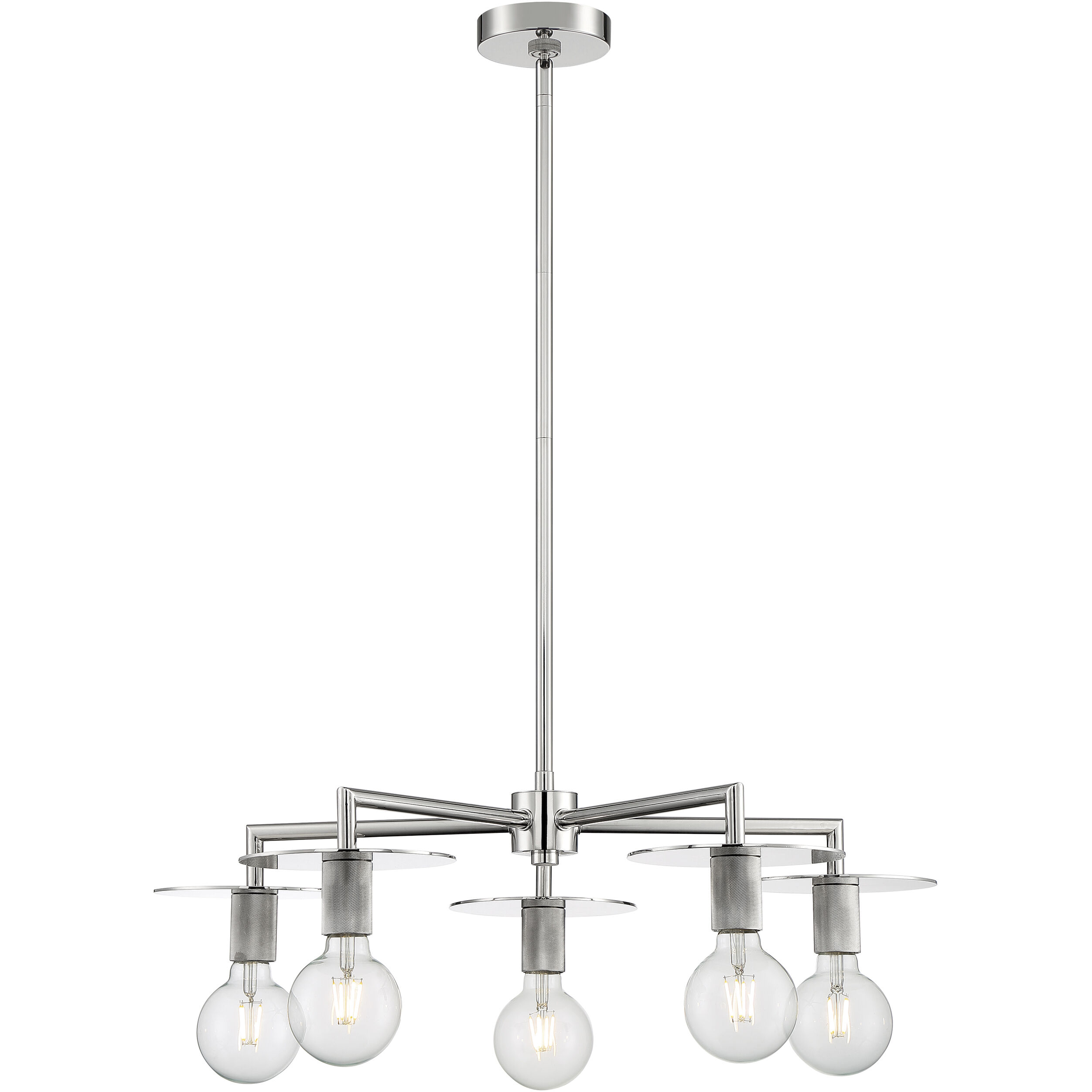 Bizet 5 Light 28 inch Polished Nickel Chandelier Ceiling Light