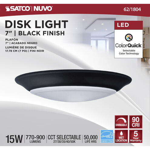 Brentwood Integrated LED Black LED Disk