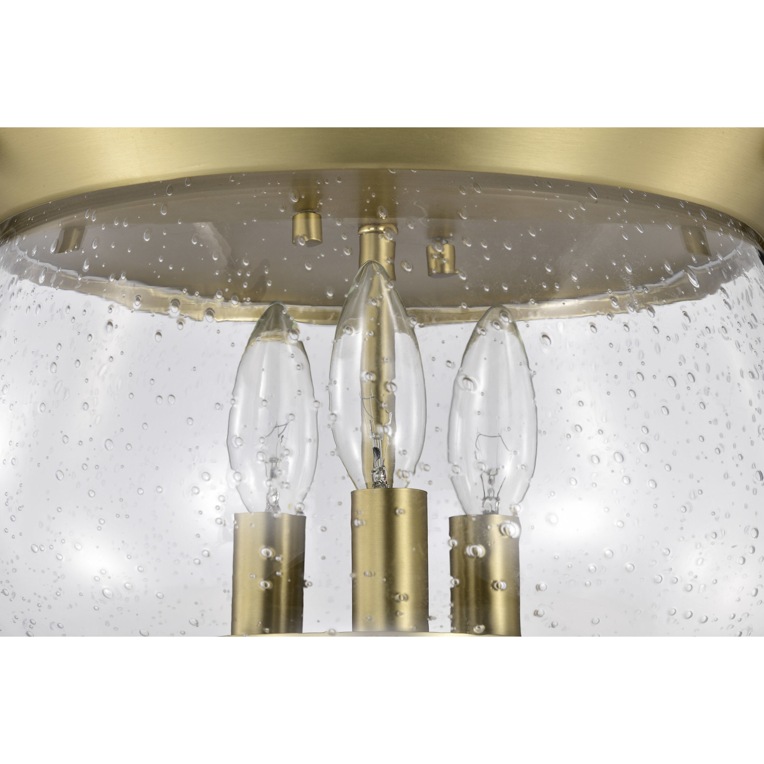 Boliver 3 Light 13.5 inch Vintage Brass Flush Mount Ceiling Light