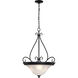 Castillo 3 Light 20.5 inch Textured Black Pendant Ceiling Light