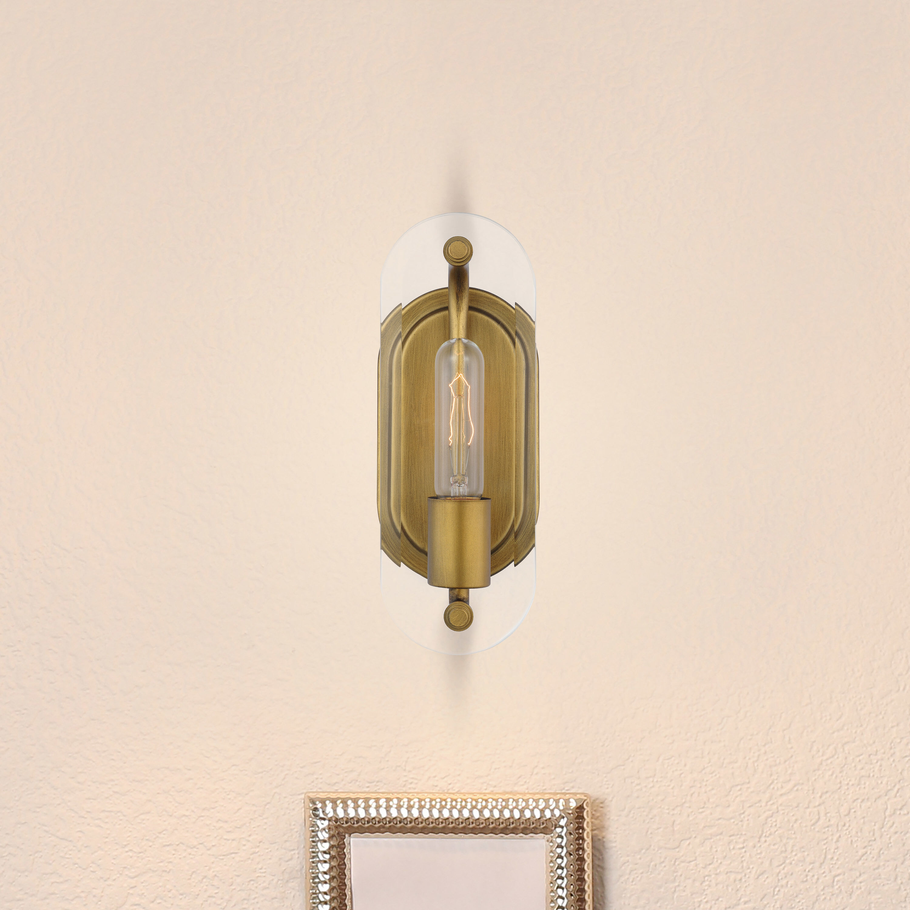 Teton 1 Light 4.38 inch Natural Brass Bathroom Vanity Light Wall Light