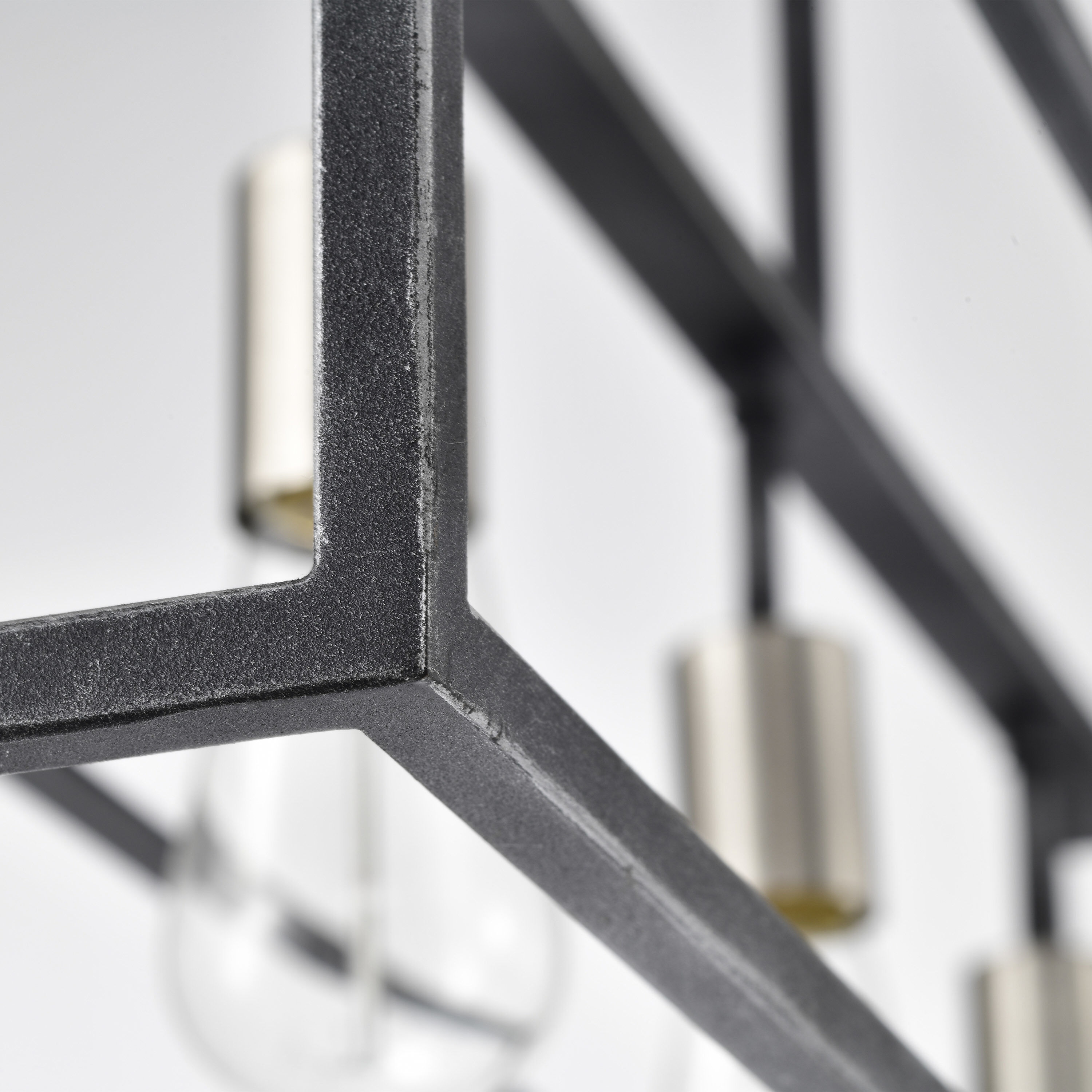 Lake 4 Light 36 inch Iron Black and Brushed Nickel Accents Island Pendant Ceiling Light