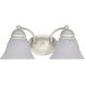 Empire 2 Light 15 inch Textured White Vanity Light Wall Light