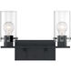 Sommerset 2 Light 15 inch Matte Black Vanity Light Wall Light