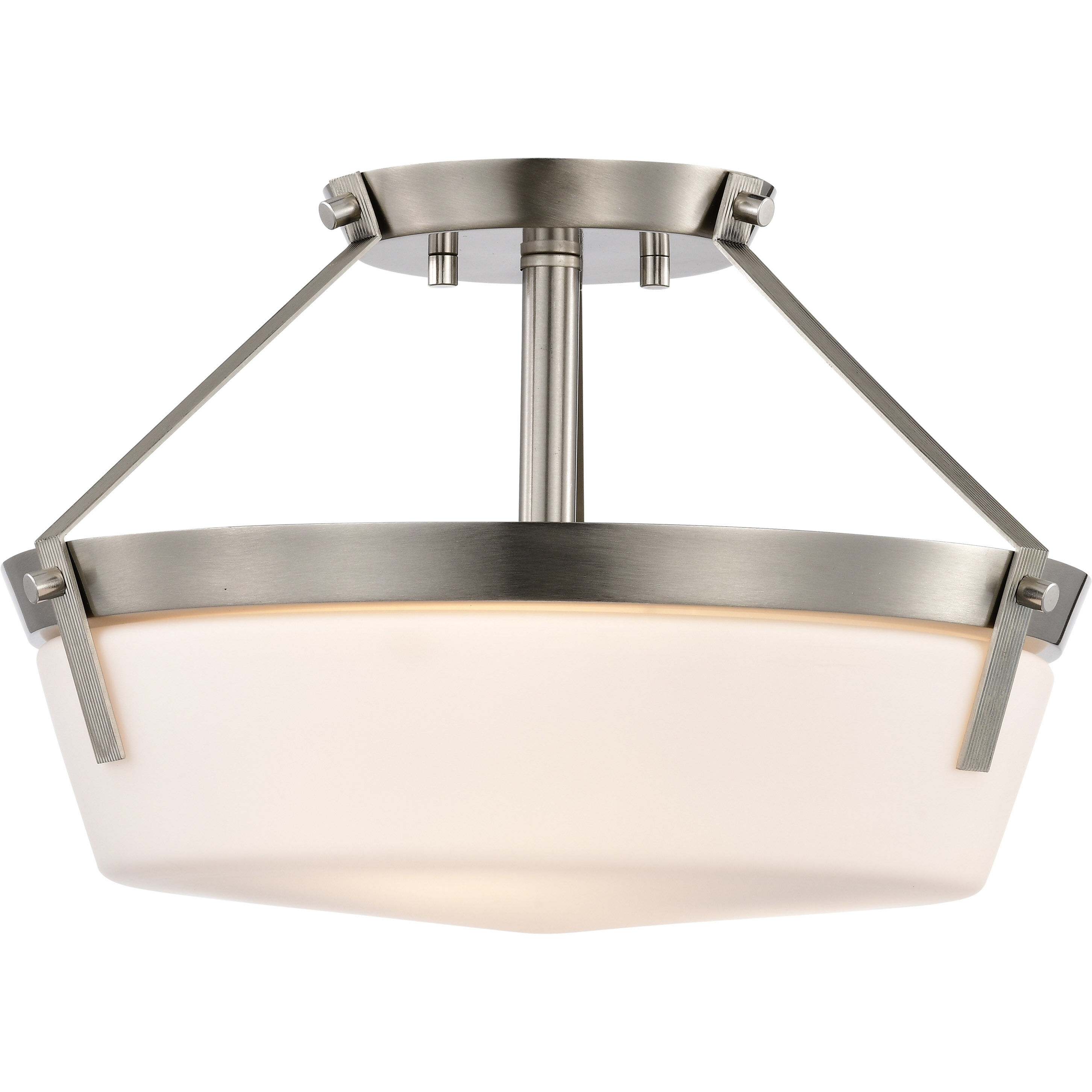 Rowen 3 Light 14.63 inch Brushed Nickel Semi Flush Mount Ceiling Light