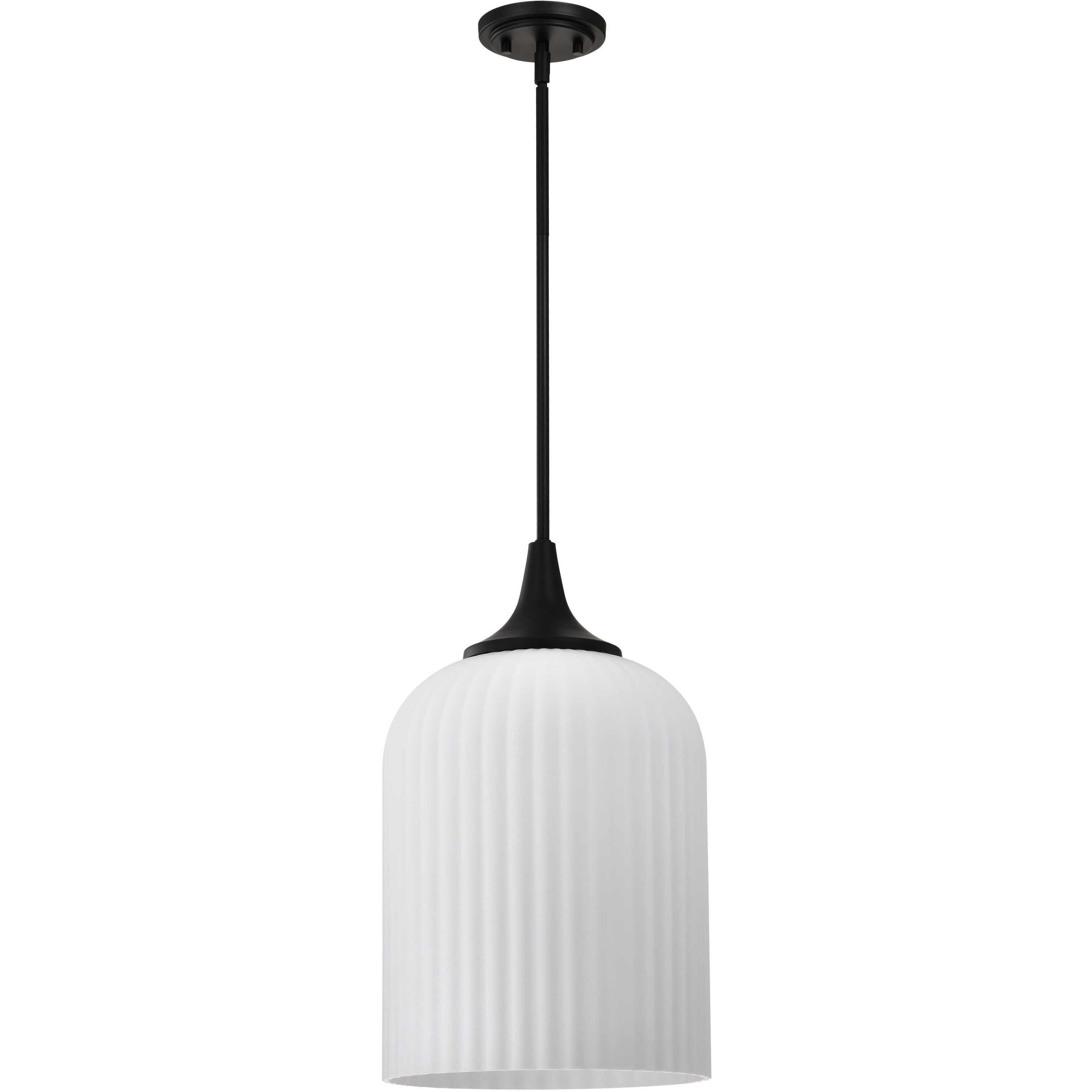 Solara 12 inch Matte Black Pendant Ceiling Light