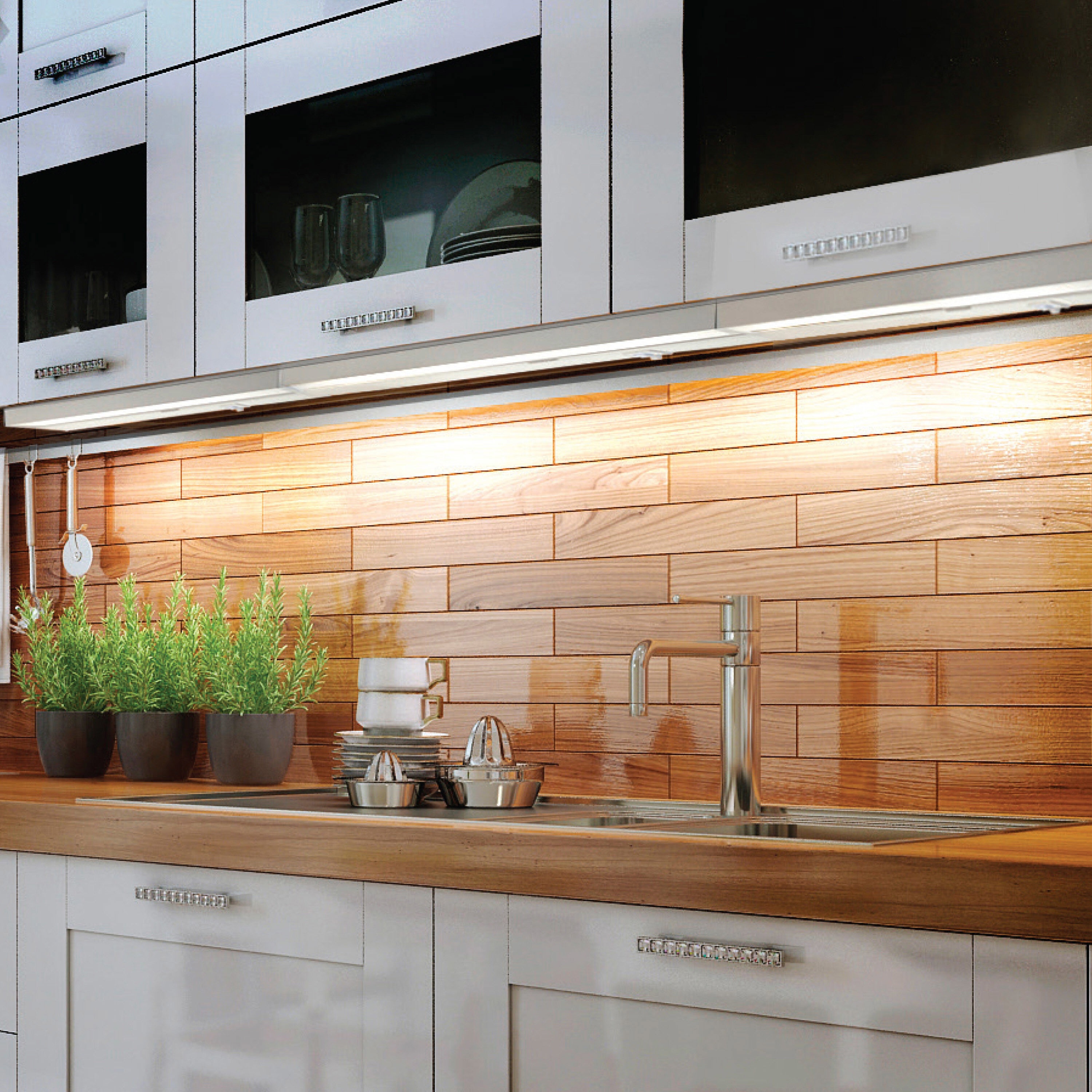 CounterQuick 120 LED 11 inch White Under Cabinet & Cove, Linear Strip