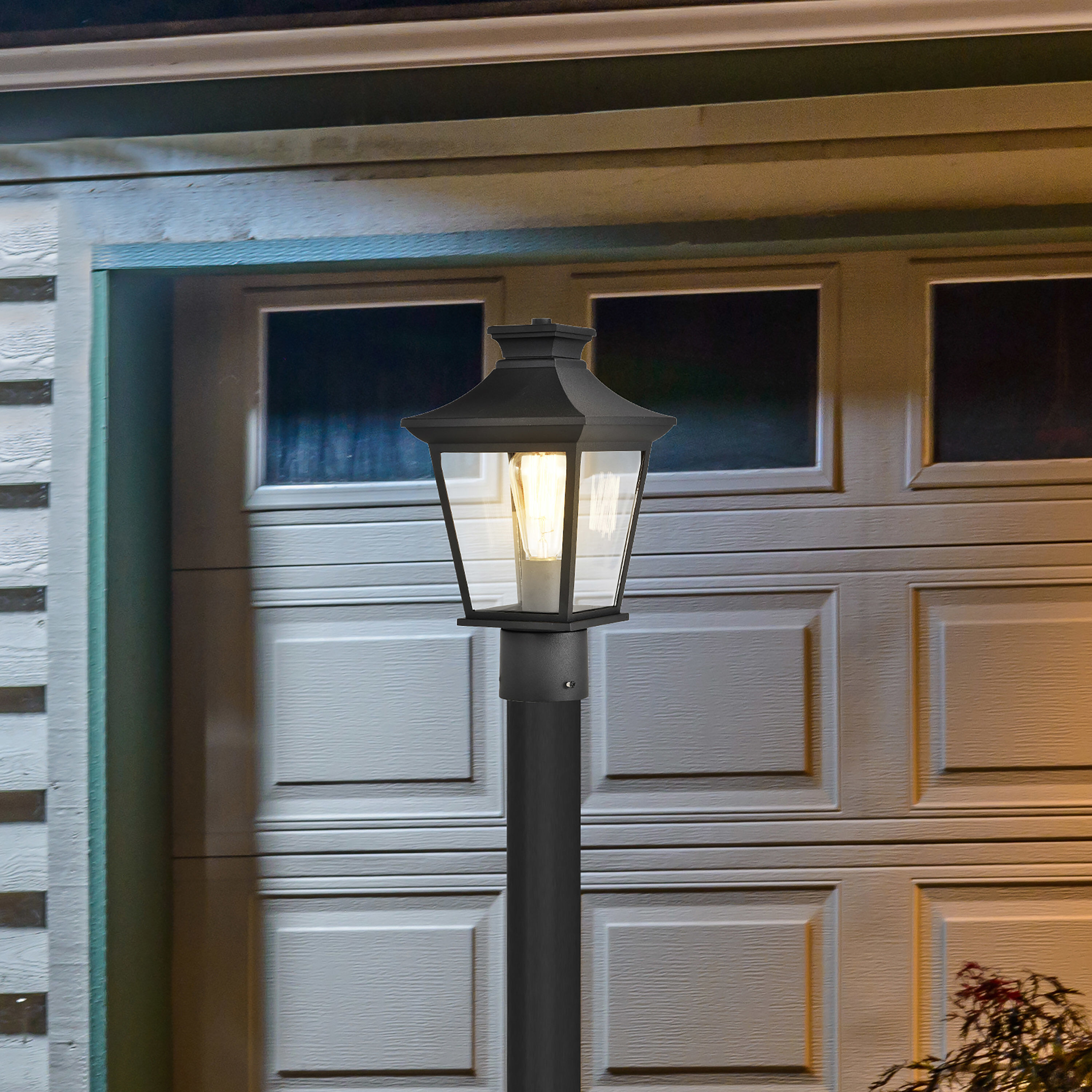 Jasper 14 inch Matte Black Post Lantern