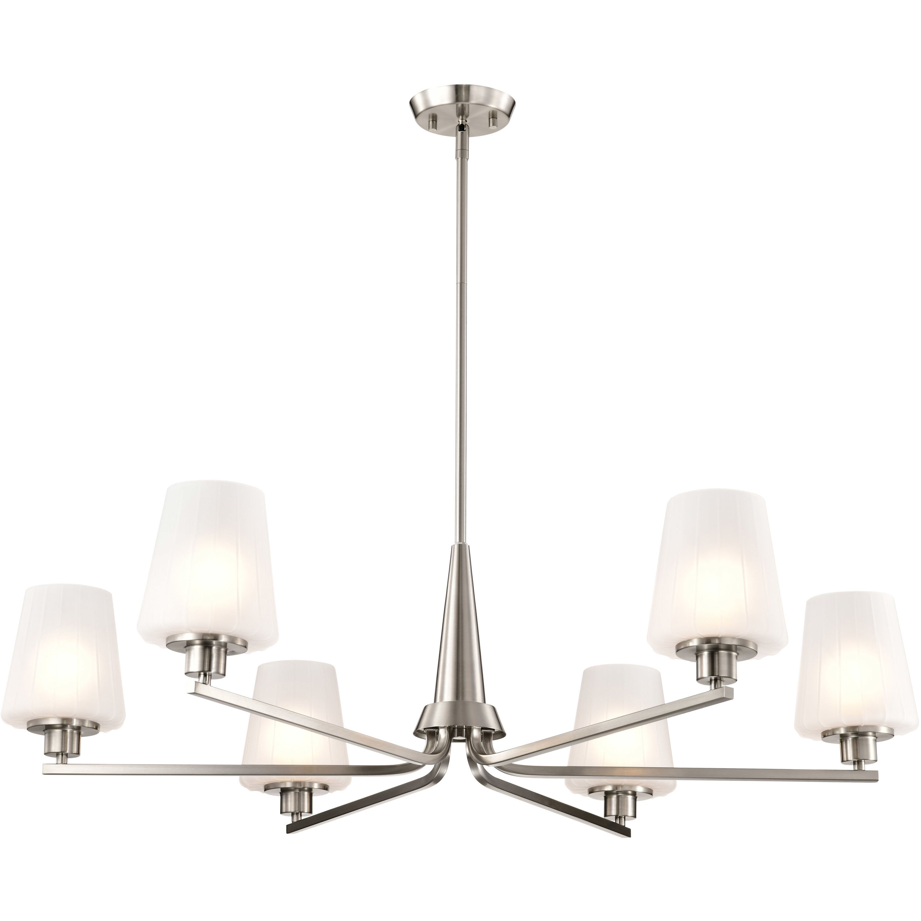 Lune 40 inch Brushed Nickel Chandelier Ceiling Light
