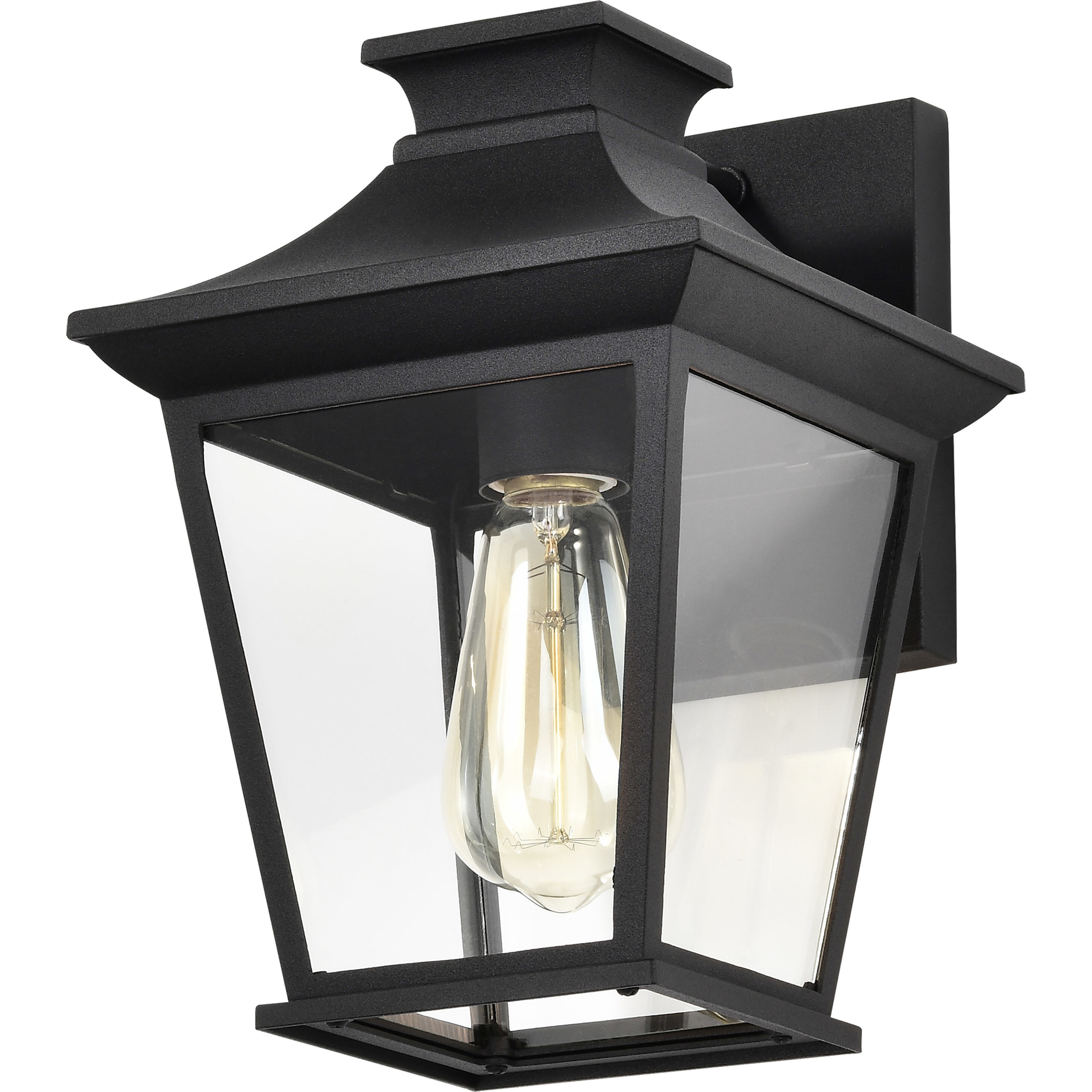 Jasper 11 inch Matte Black Outdoor Wall Lantern, Small