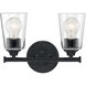 Bransel 2 Light 12 inch Matte Black Vanity Light Wall Light