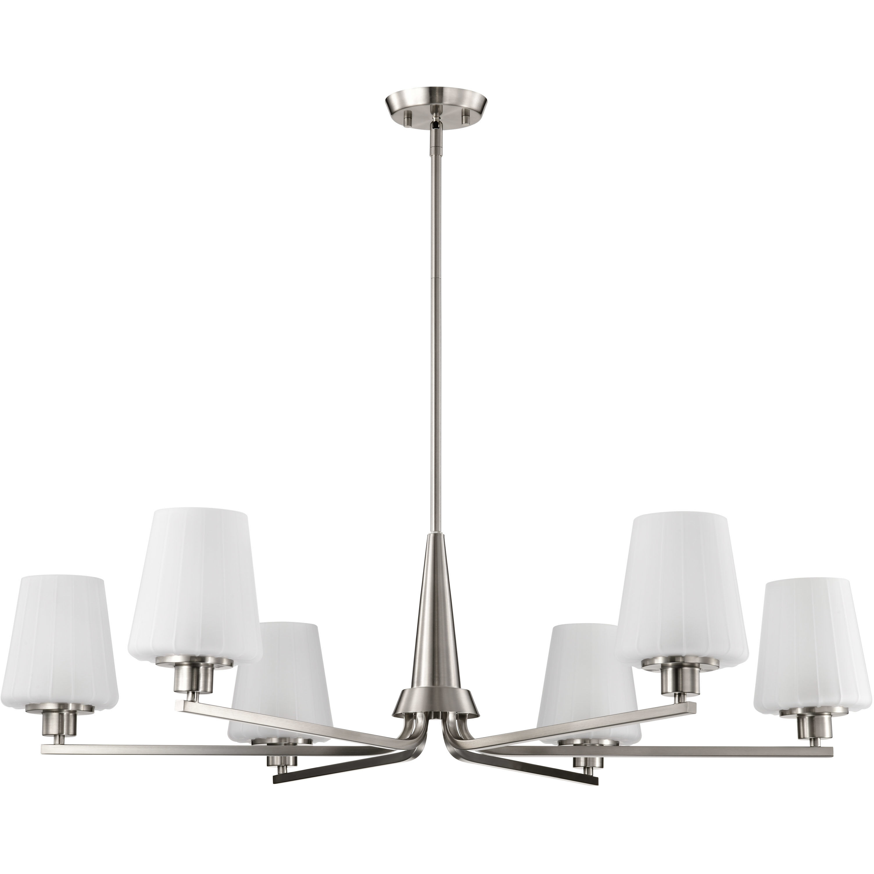 Lune 40 inch Brushed Nickel Chandelier Ceiling Light