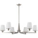 Lune 40 inch Brushed Nickel Chandelier Ceiling Light