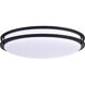 Glamour LED 24 inch Matte Black Flush Mount Ceiling Light
