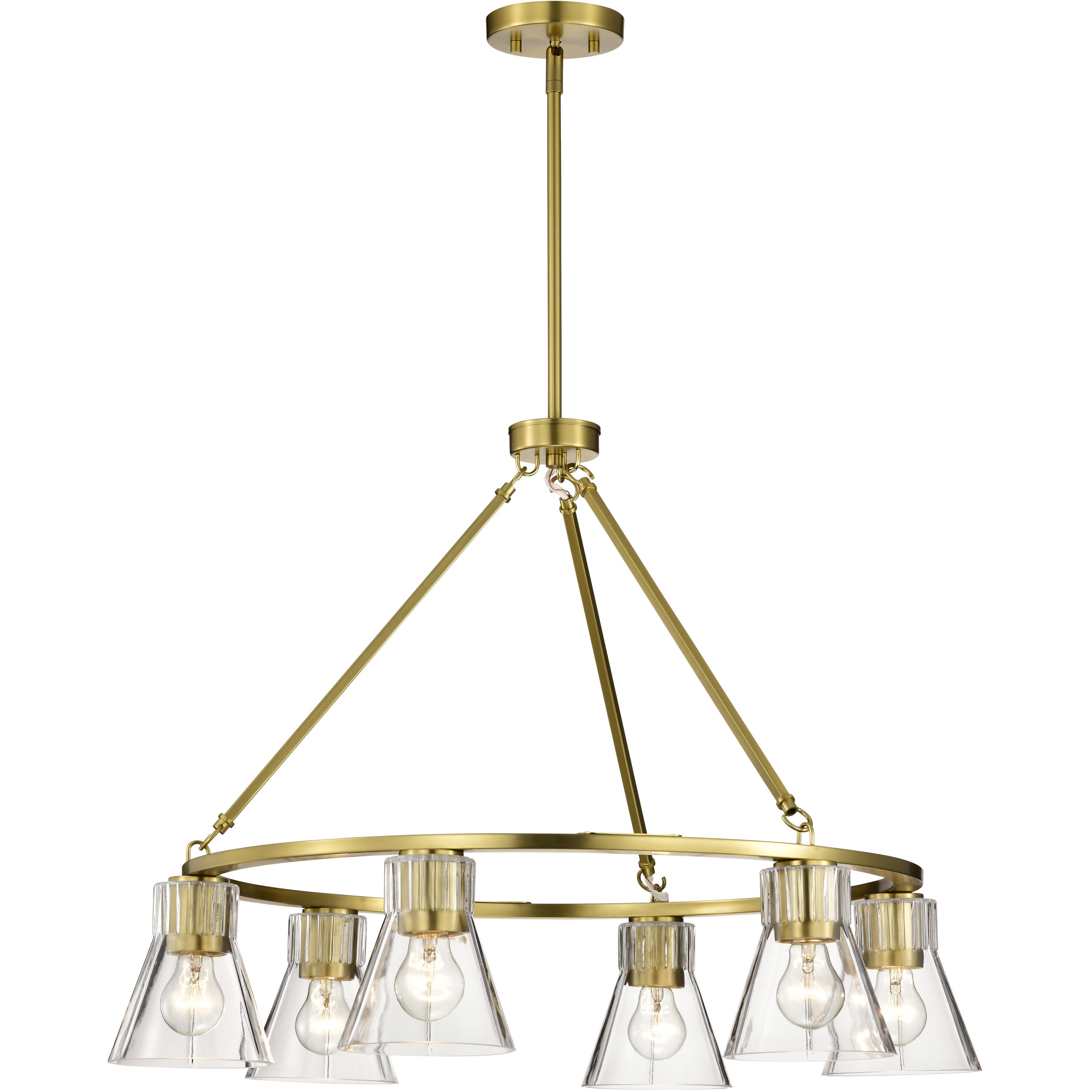 Gianna 30 inch Vintage Brass Chandelier Ceiling Light