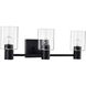 Clarksville 3 Light 24 inch Matte Black Vanity Light Wall Light