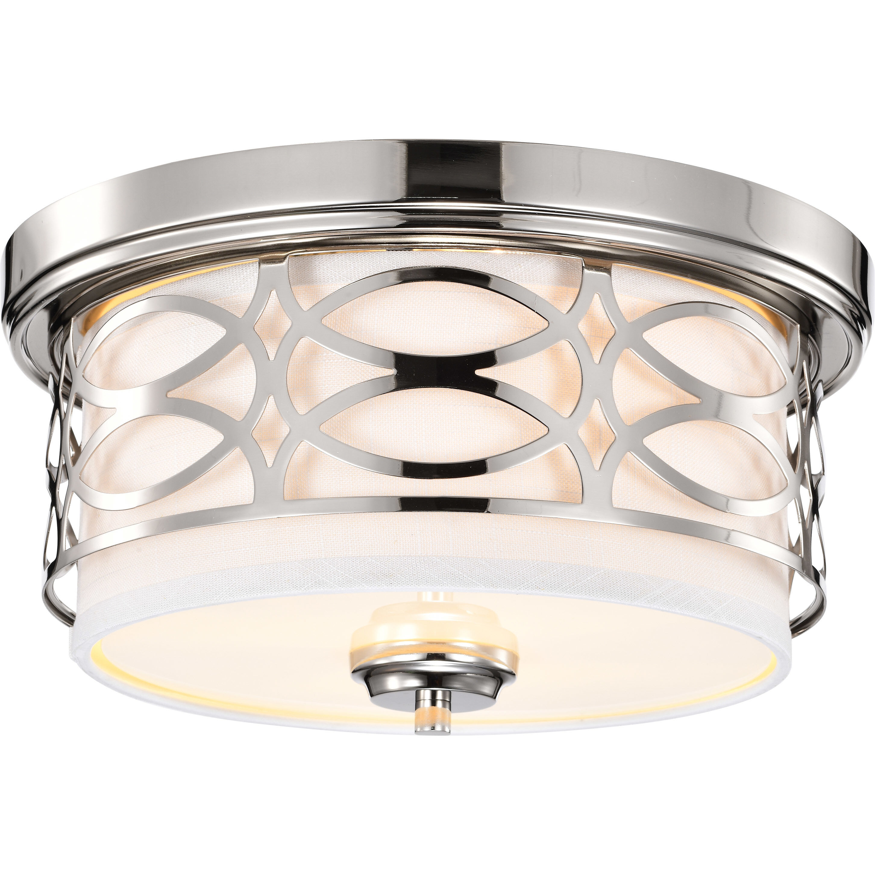 Harlow 2 Light 13.38 inch Polished Nickel Flush Mount Ceiling Light