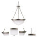 Brentwood 3 Light 20 inch Brushed Nickel Pendant Ceiling Light