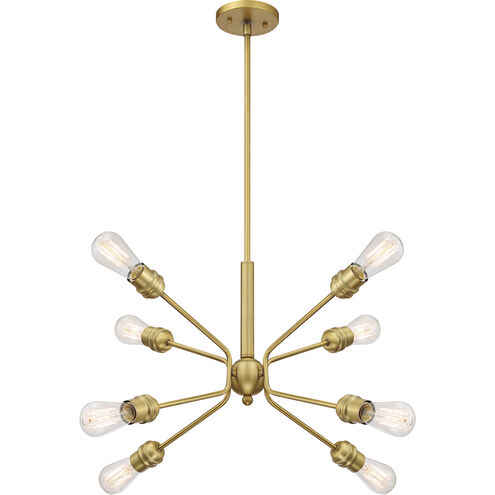 Faraday 8 Light 30 inch Brushed Brass Pendant Ceiling Light