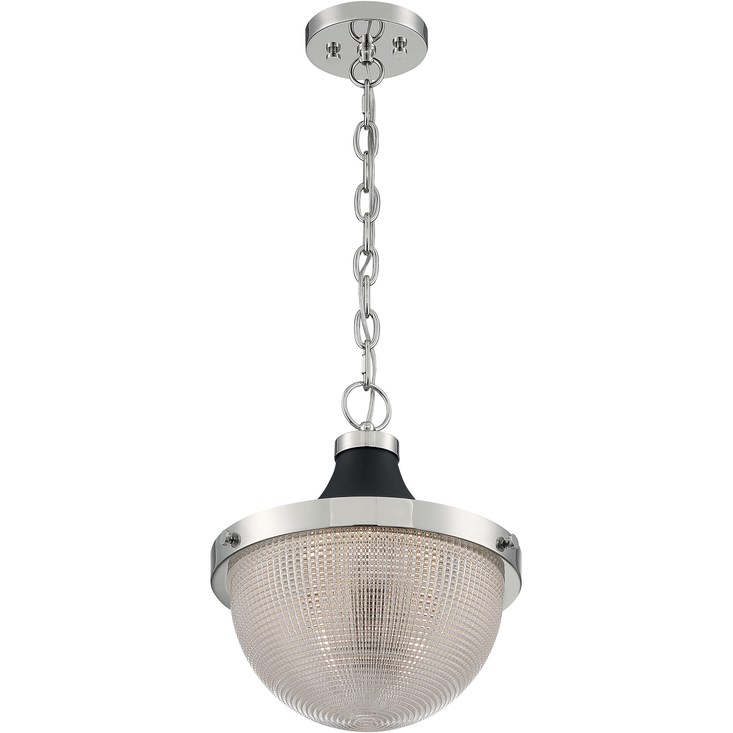 Faro 1 Light 13 inch Polished Nickel and Black Accents Pendant Ceiling Light