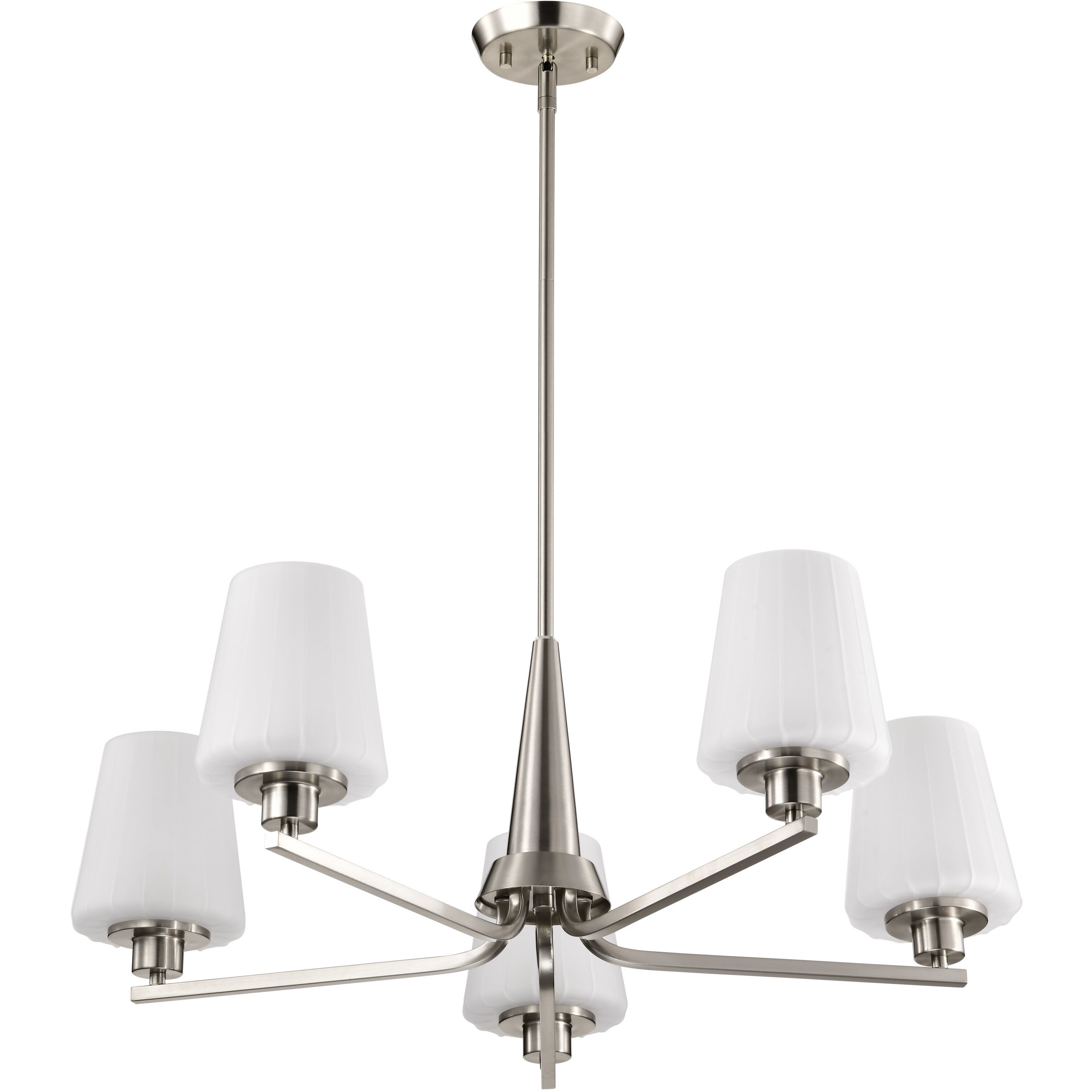 Lune 30 inch Brushed Nickel Chandelier Ceiling Light