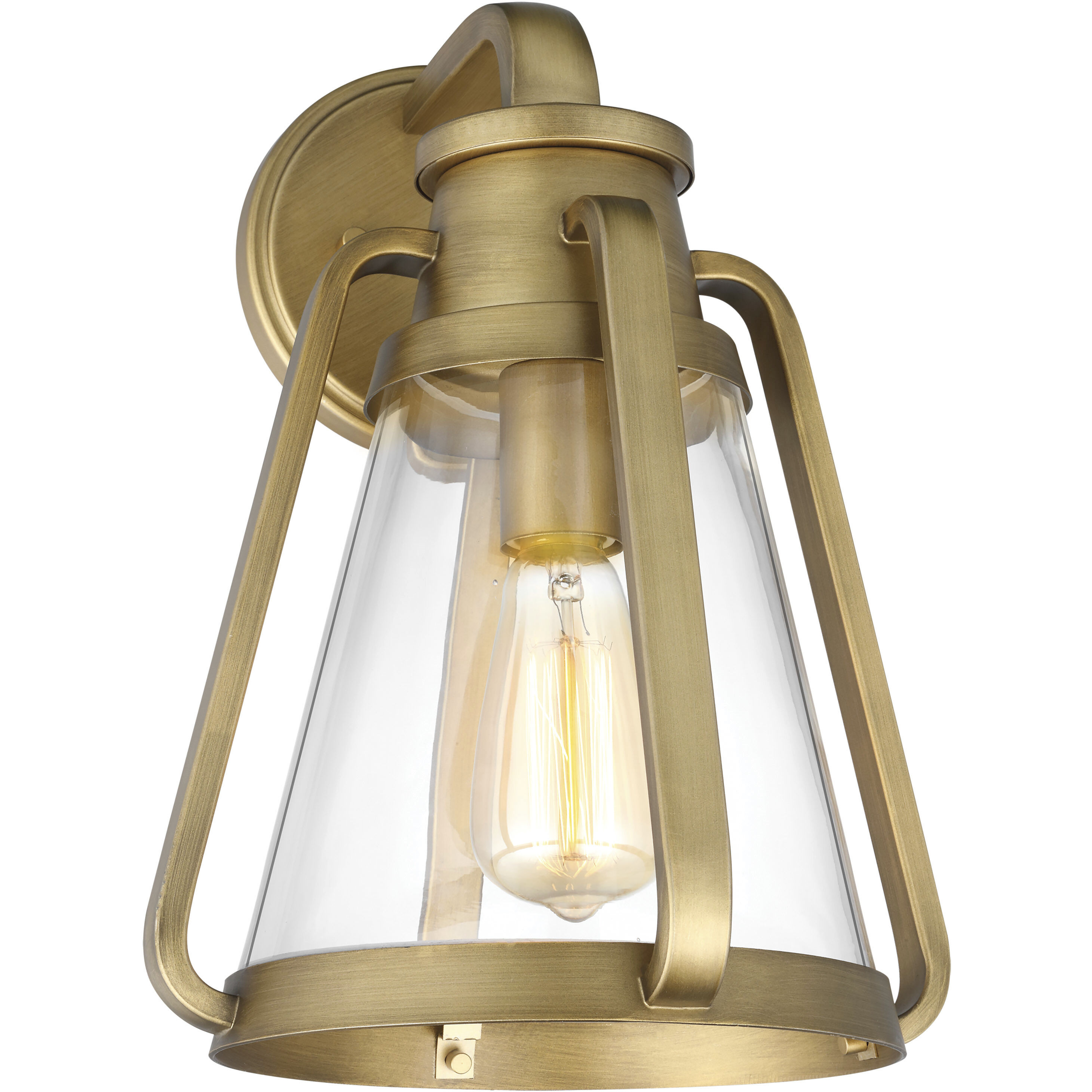 Everett 1 Light 10 inch Natural Brass Bathroom Vanity Lights Wall Light