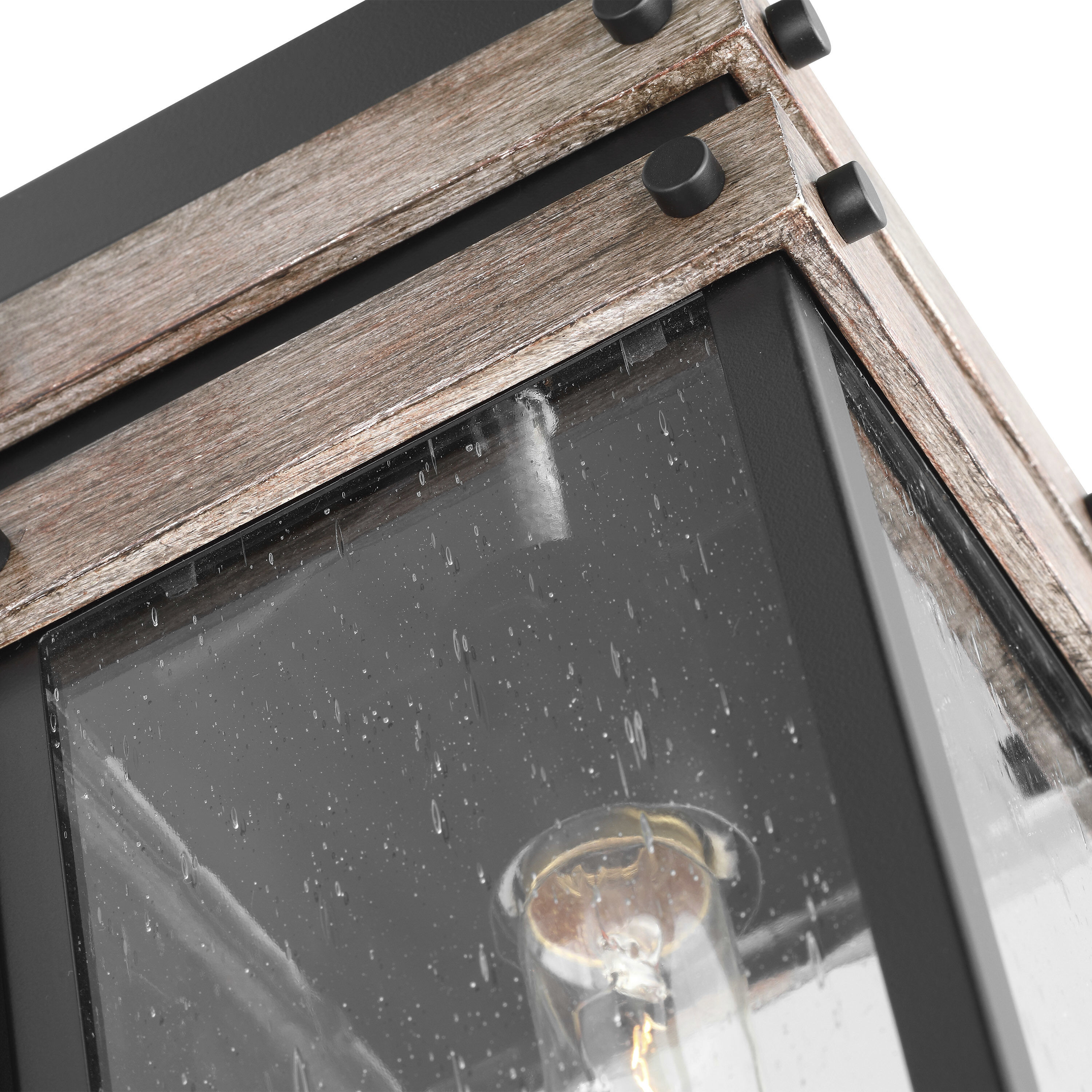 Homestead 1 Light 19 inch Black/Wood Outdoor Wall Sconce