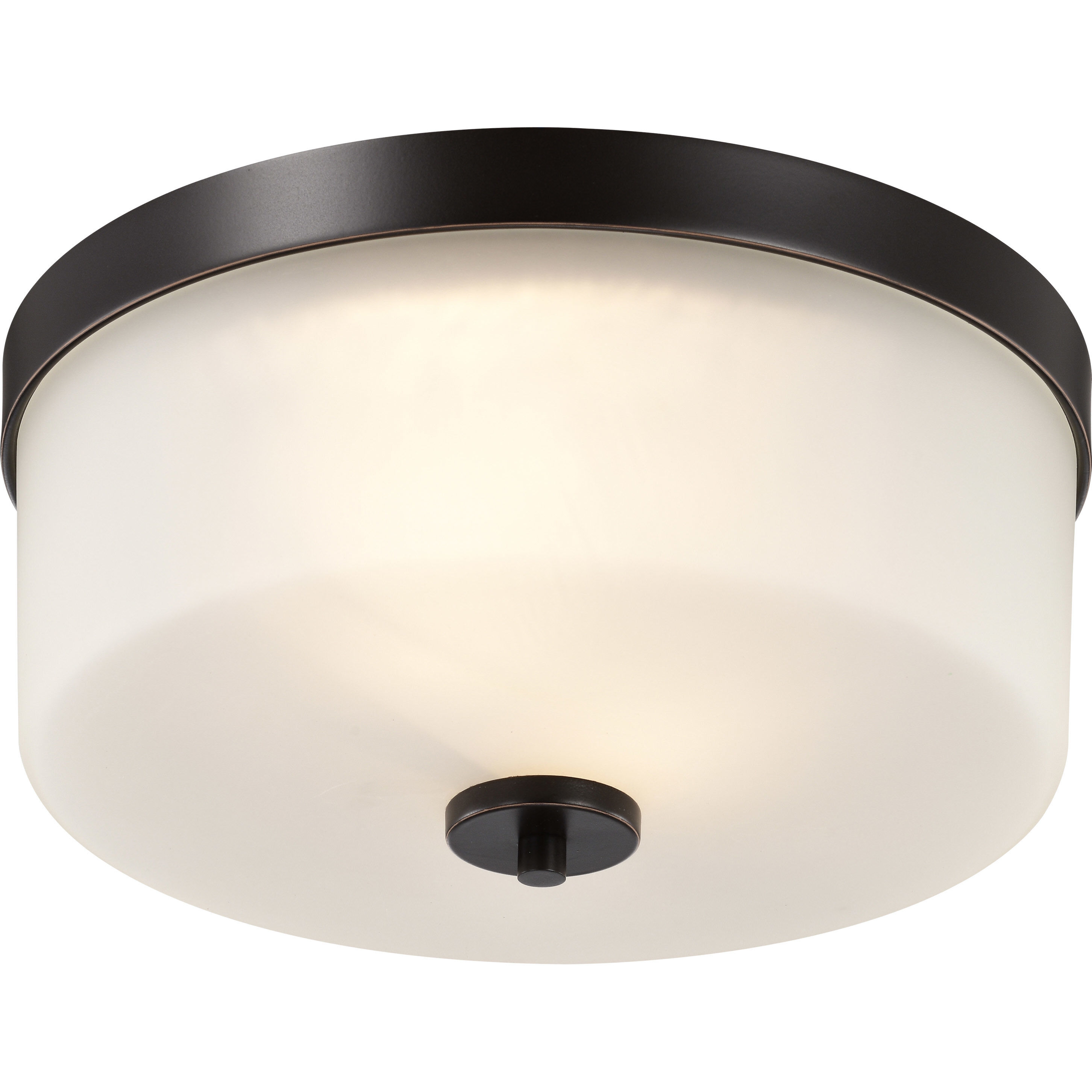 Denver 2 Light 13.63 inch Mahogany Bronze Flush Mount Ceiling Light