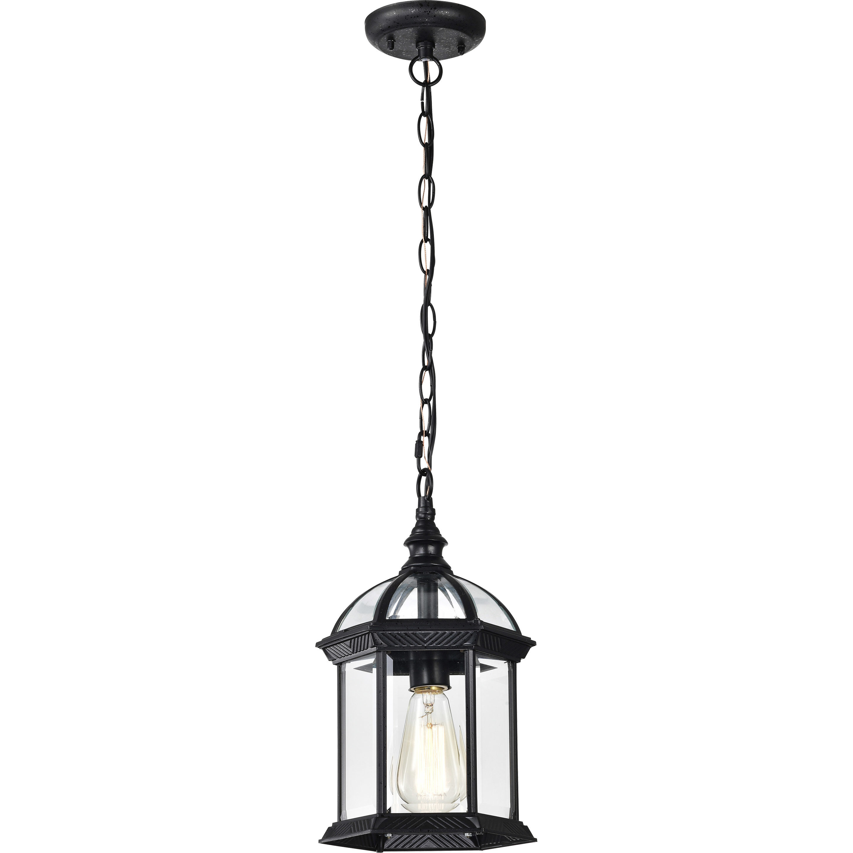 Boxwood 1 Light 8 inch Textured Black Outdoor Hanging Lantern
