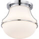 Valdora 1 Light 14 inch Polished Nickel Flush Mount Ceiling Light