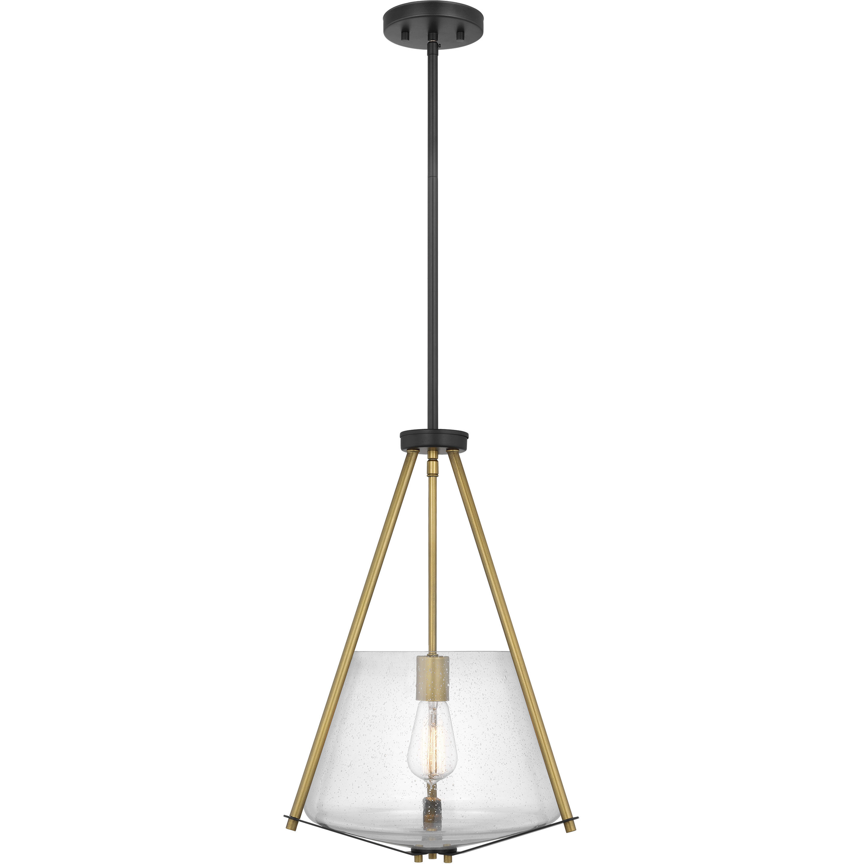 Starlight 1 Light 14.75 inch Matte Black and Natural Brass Pendant Ceiling Light