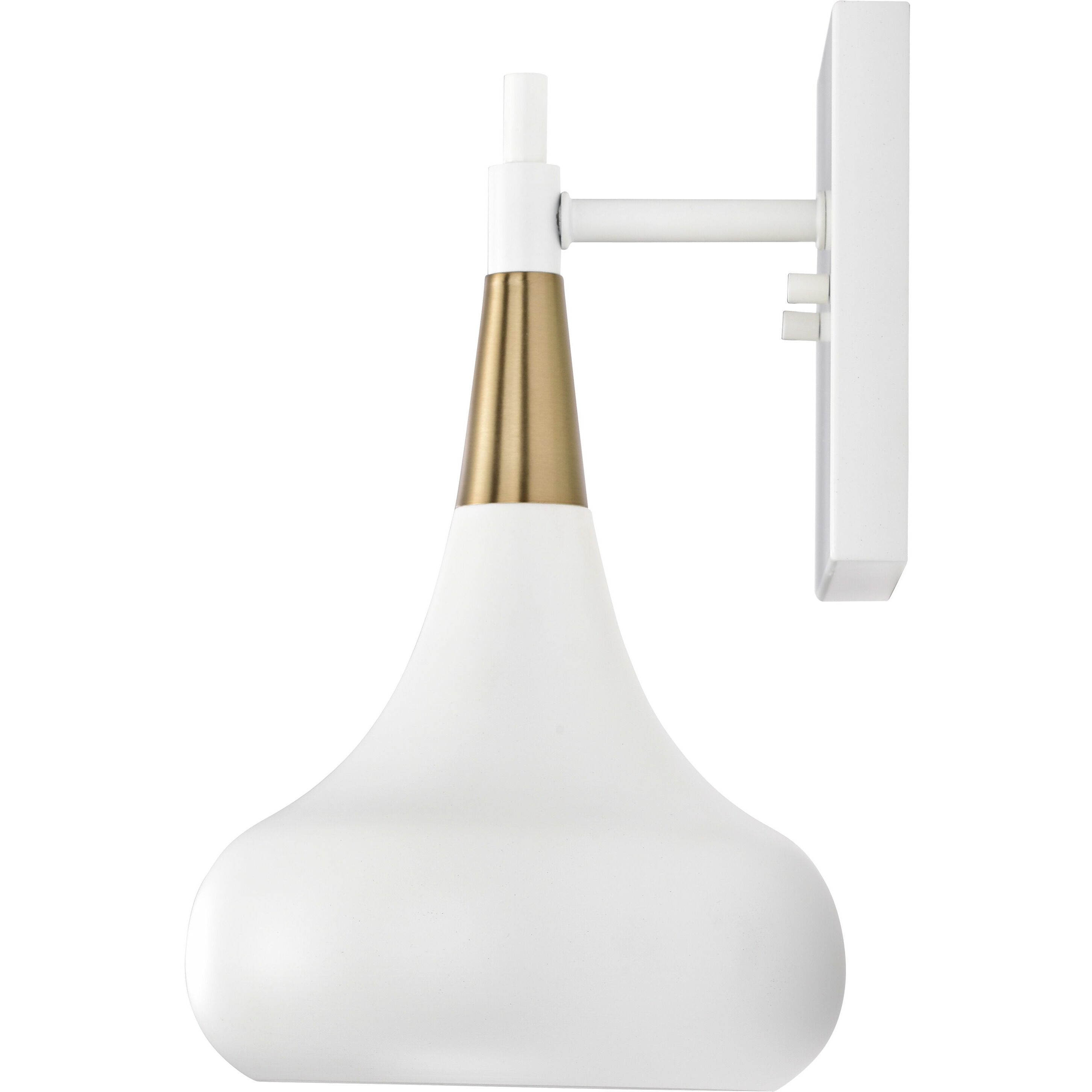 Phoenix 1 Light 7 inch Matte White/Burnished Brass Bathroom Vanity Lights Wall Light