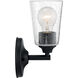 Bransel 1 Light 5 inch Matte Black Vanity Light Wall Light