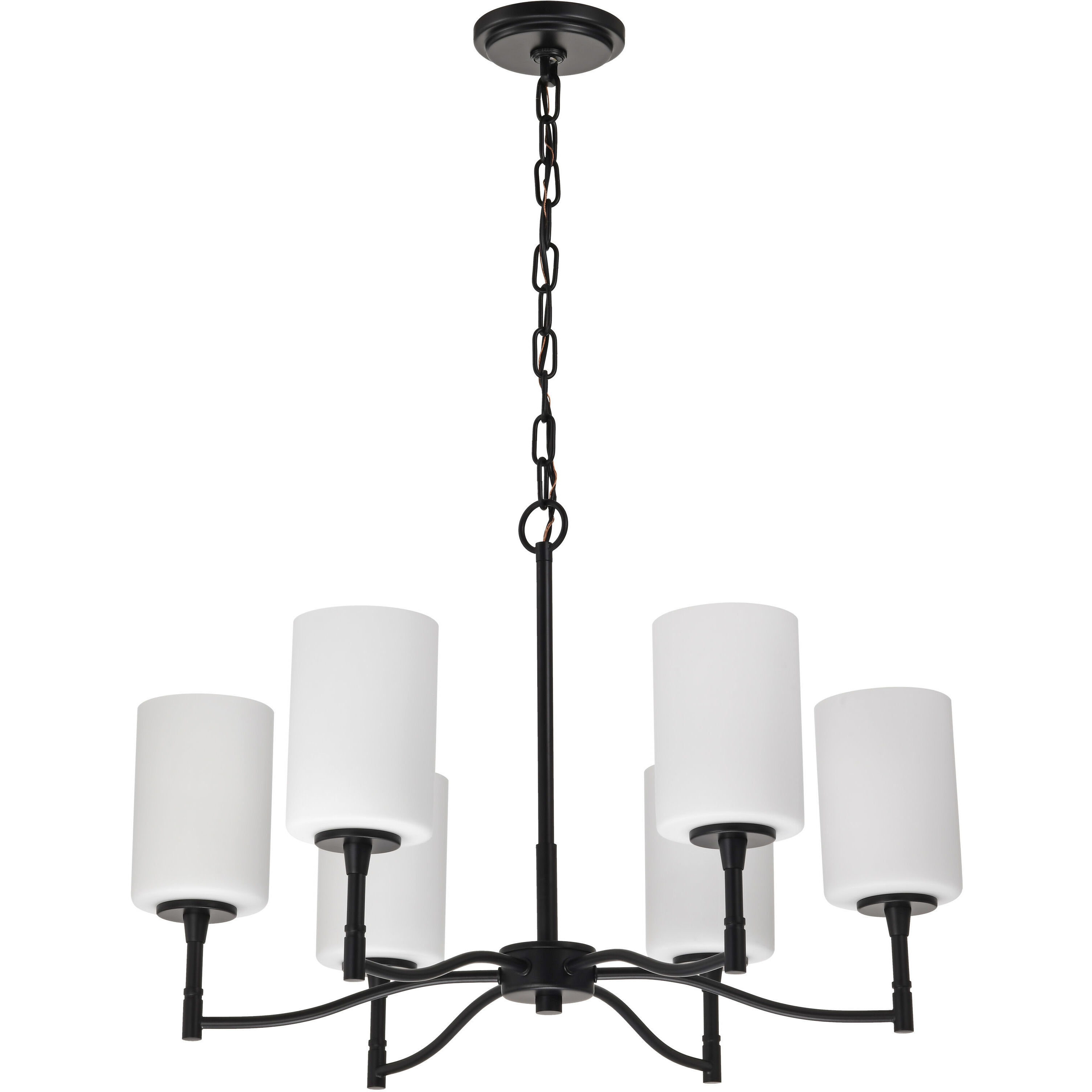 Liam 25 inch Matte Black Chandelier Ceiling Light