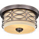 Harlow 2 Light 13 inch Hazel Bronze Flush Mount Ceiling Light