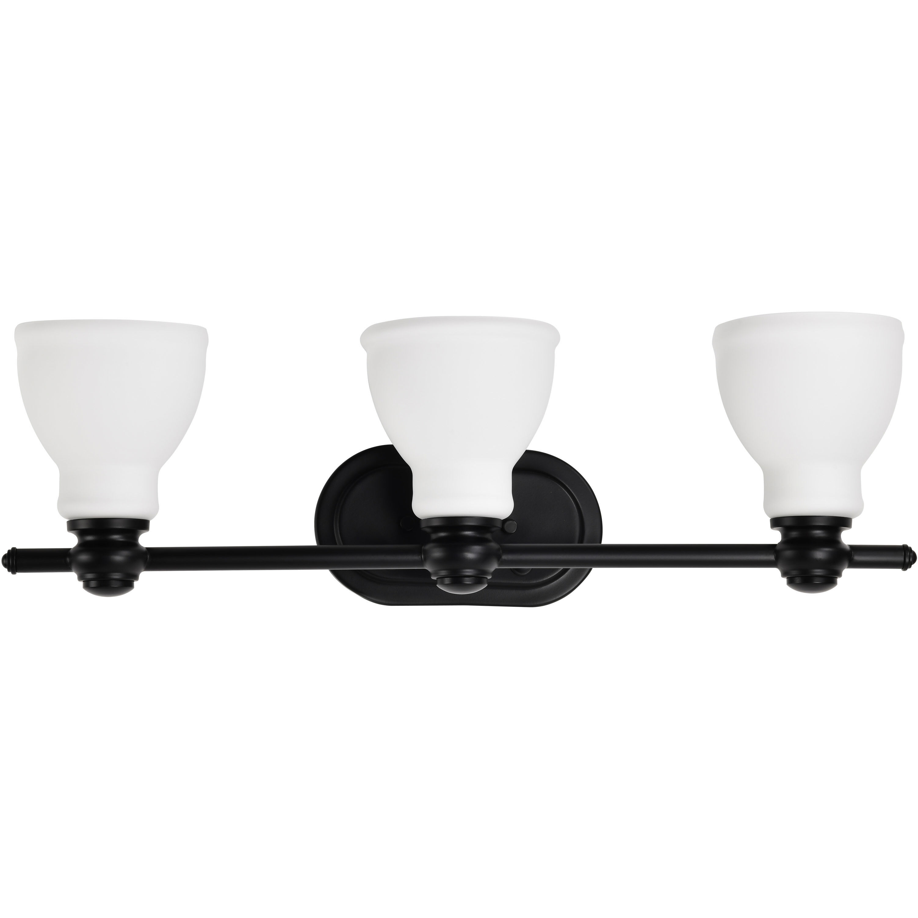 Russel 3 Light 24 inch Matte Black Vanity Light Wall Light