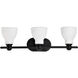 Russel 3 Light 24 inch Matte Black Vanity Light Wall Light
