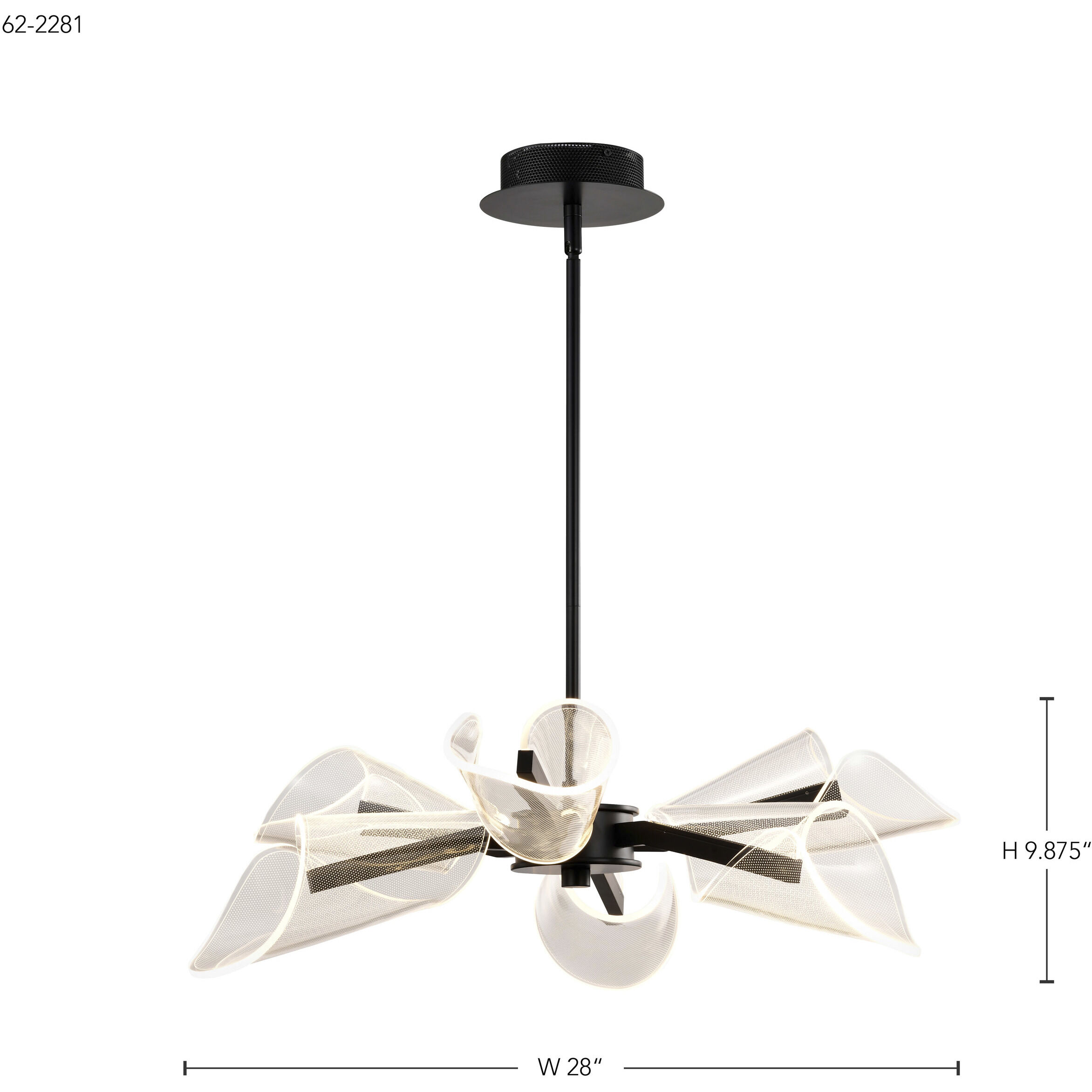 Sedona LED 28 inch Matte Black Chandelier Ceiling Light