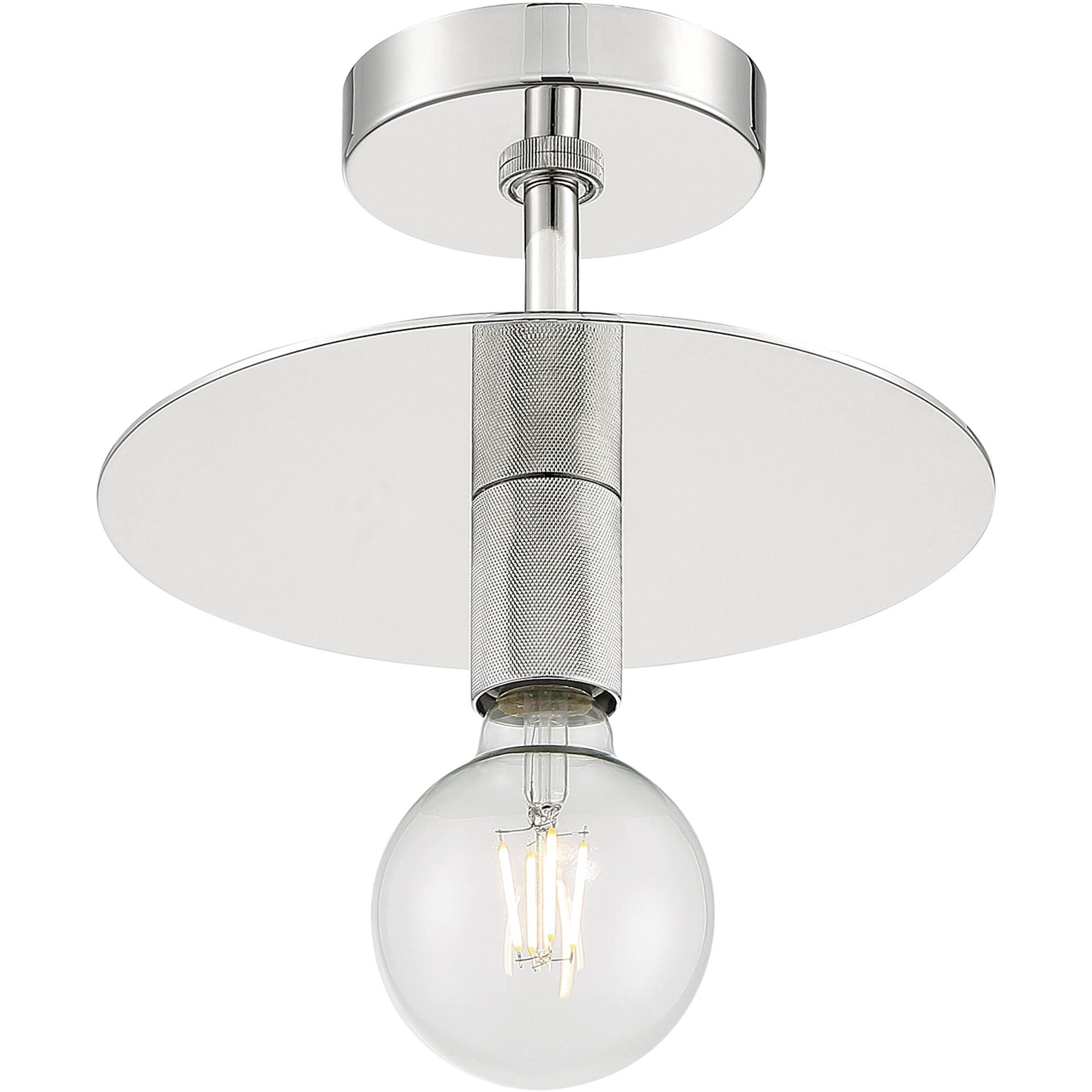 Bizet 1 Light 10 inch Polished Nickel Semi Flush Mount Fixture Ceiling Light