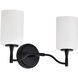 Liam 16 inch Matte Black Vanity Wall Light